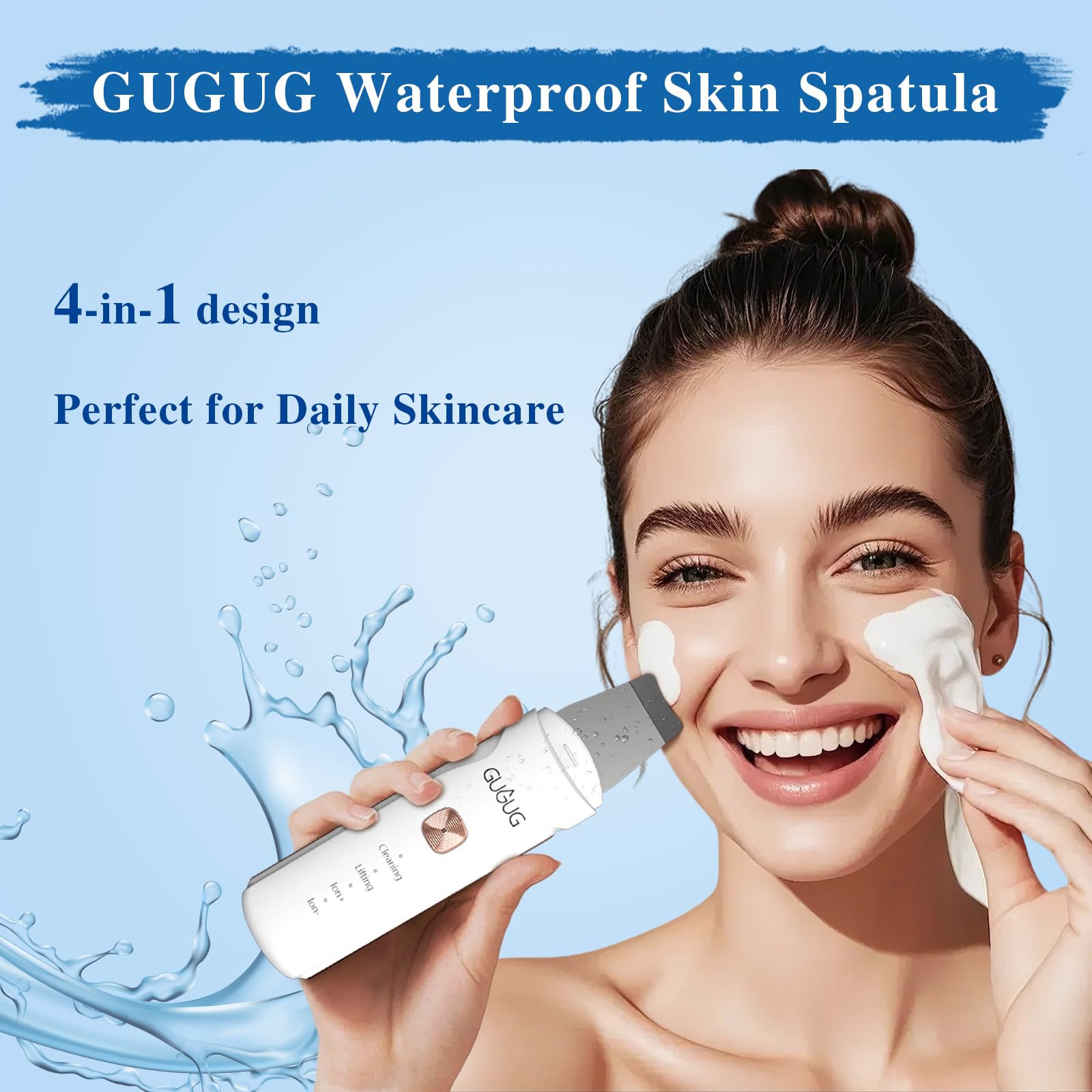 Gugug Skin Scrubber Ion Moins, favorise l absorption des produits.