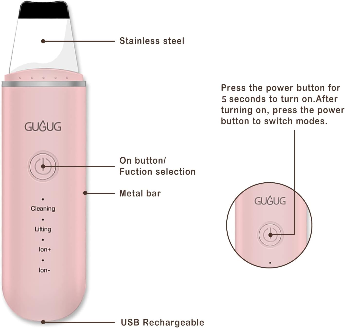 GUGUG spatule visage sous l'eau, pratique et hygiène du quotidien.