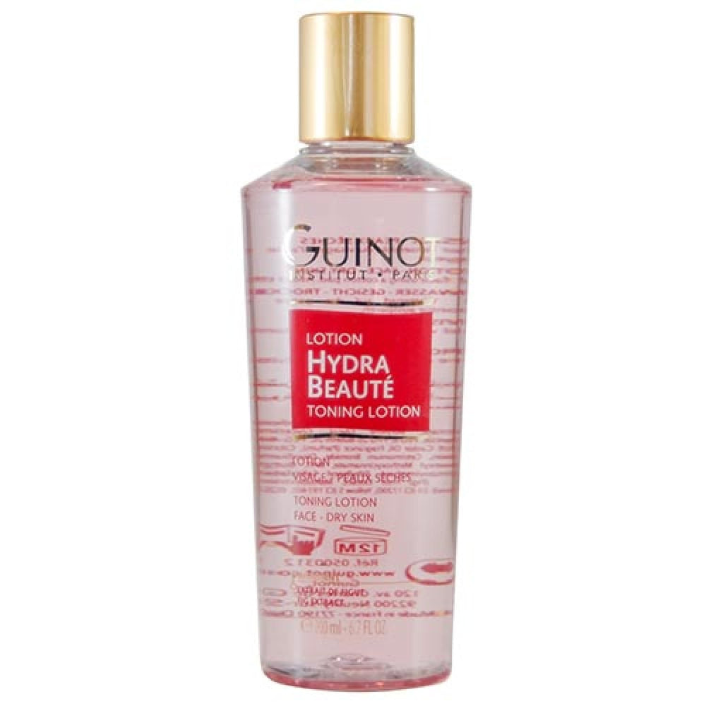 Guinot Hydra Beauté Tonique – bouteille, prépare la peau à l'hydratation et équilibre du pH.