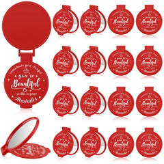 Miroir compact Gulfmew inspirant rouge, pratique en déplacement