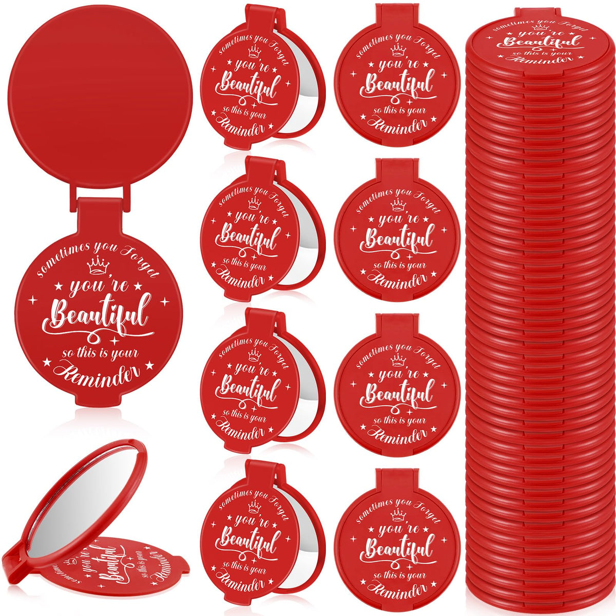Gulfmew Miroir Compact Rose Or, parfait pour retouches rapides en déplacement