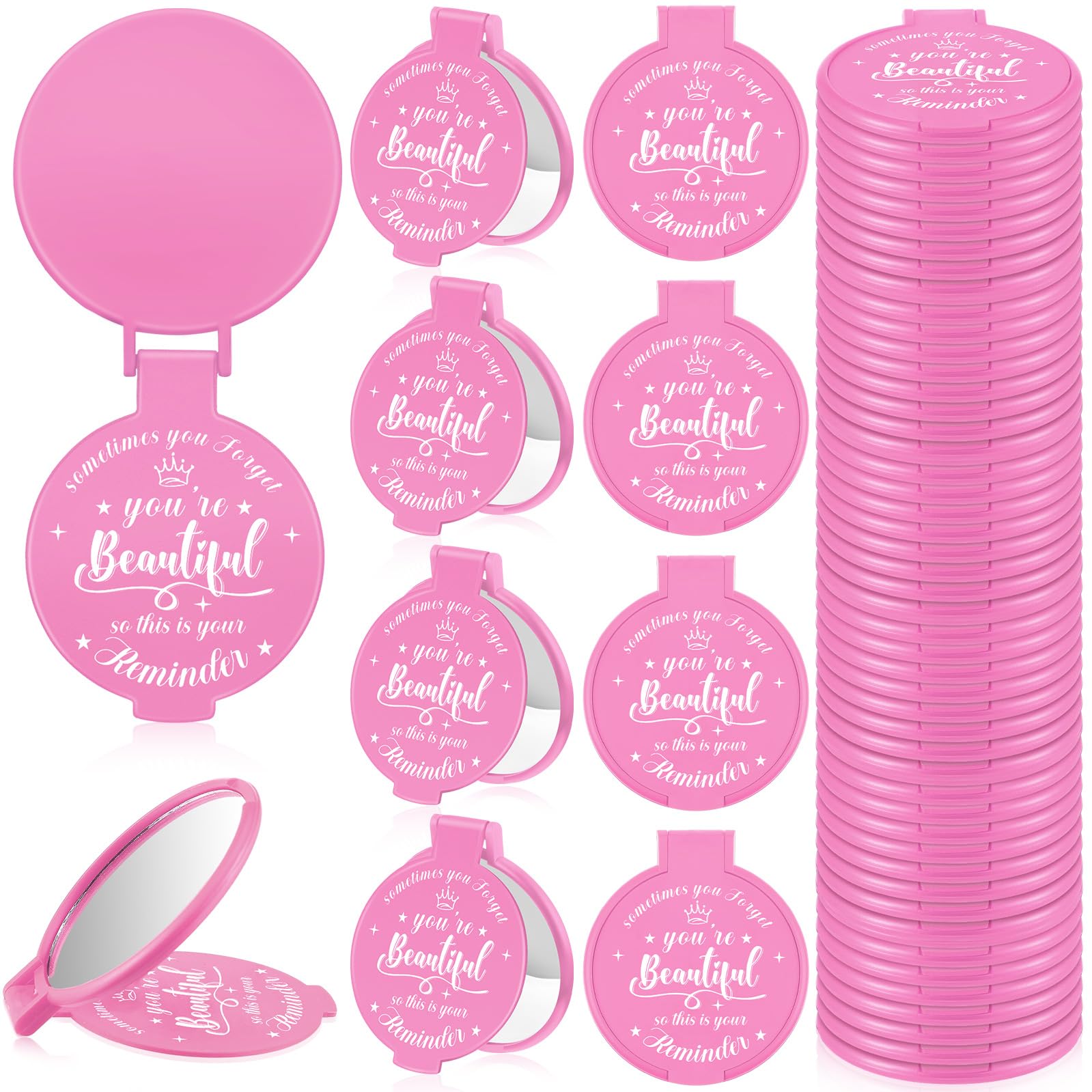 Miroir de poche Gulfmew avec message d encouragement, format compact et élégant.