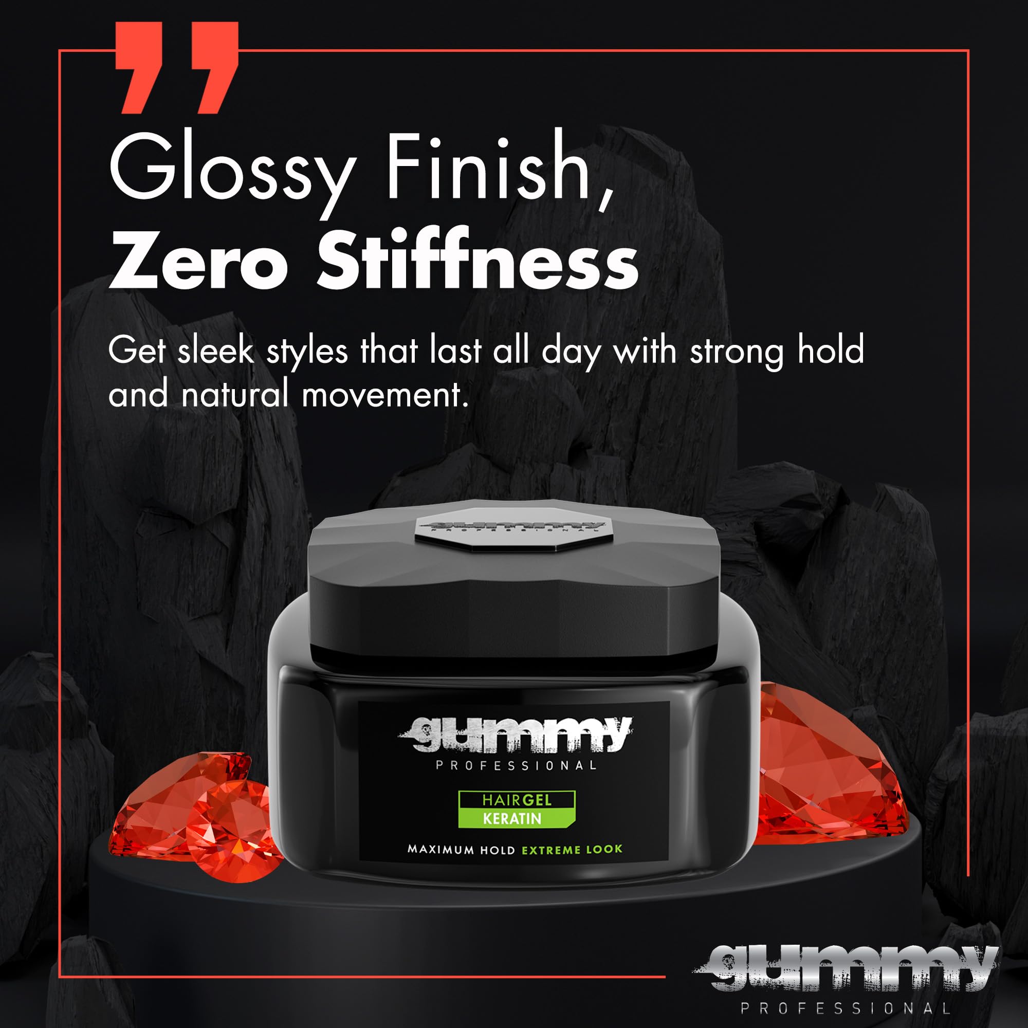 Gummy Gel coiffant, maintien durable sans rigidité ni résidu.
