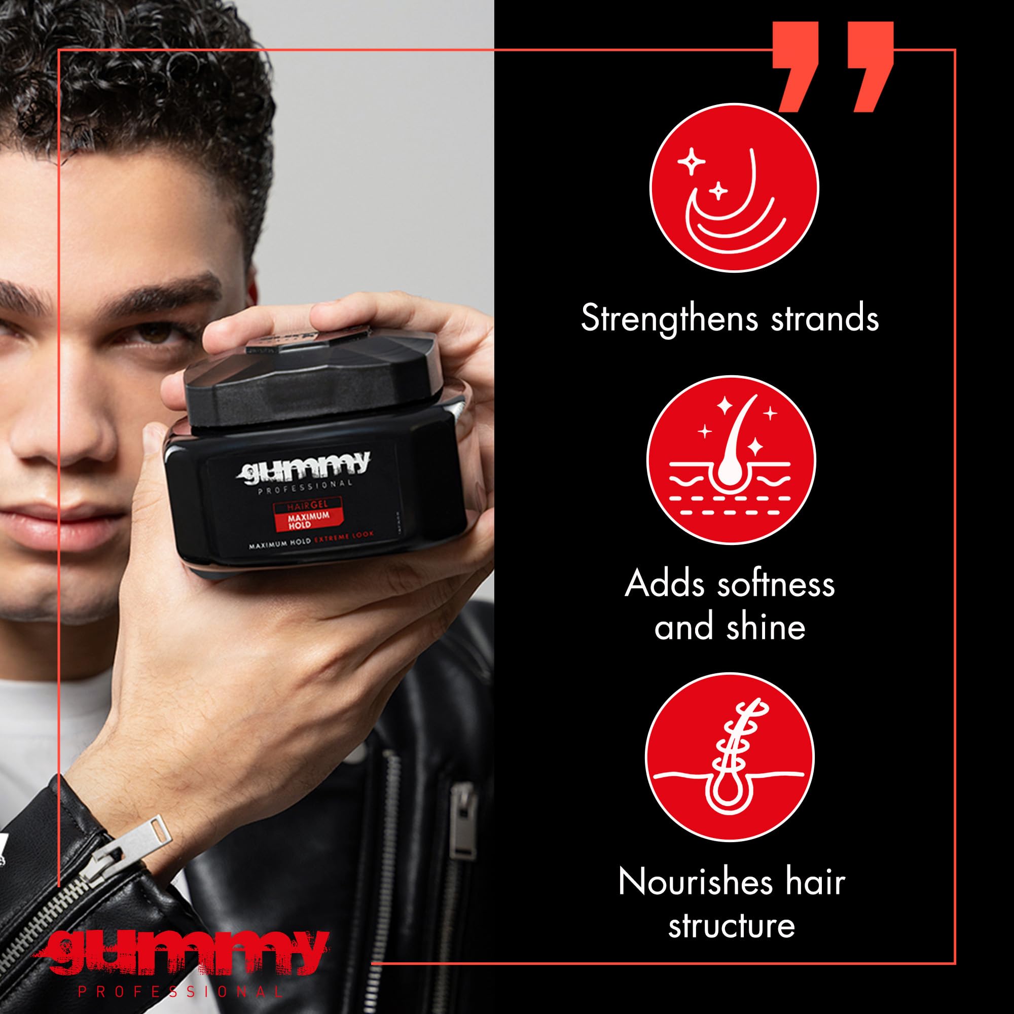 Gummy Gel Professionnel: tresses et torsades bien maintenues.