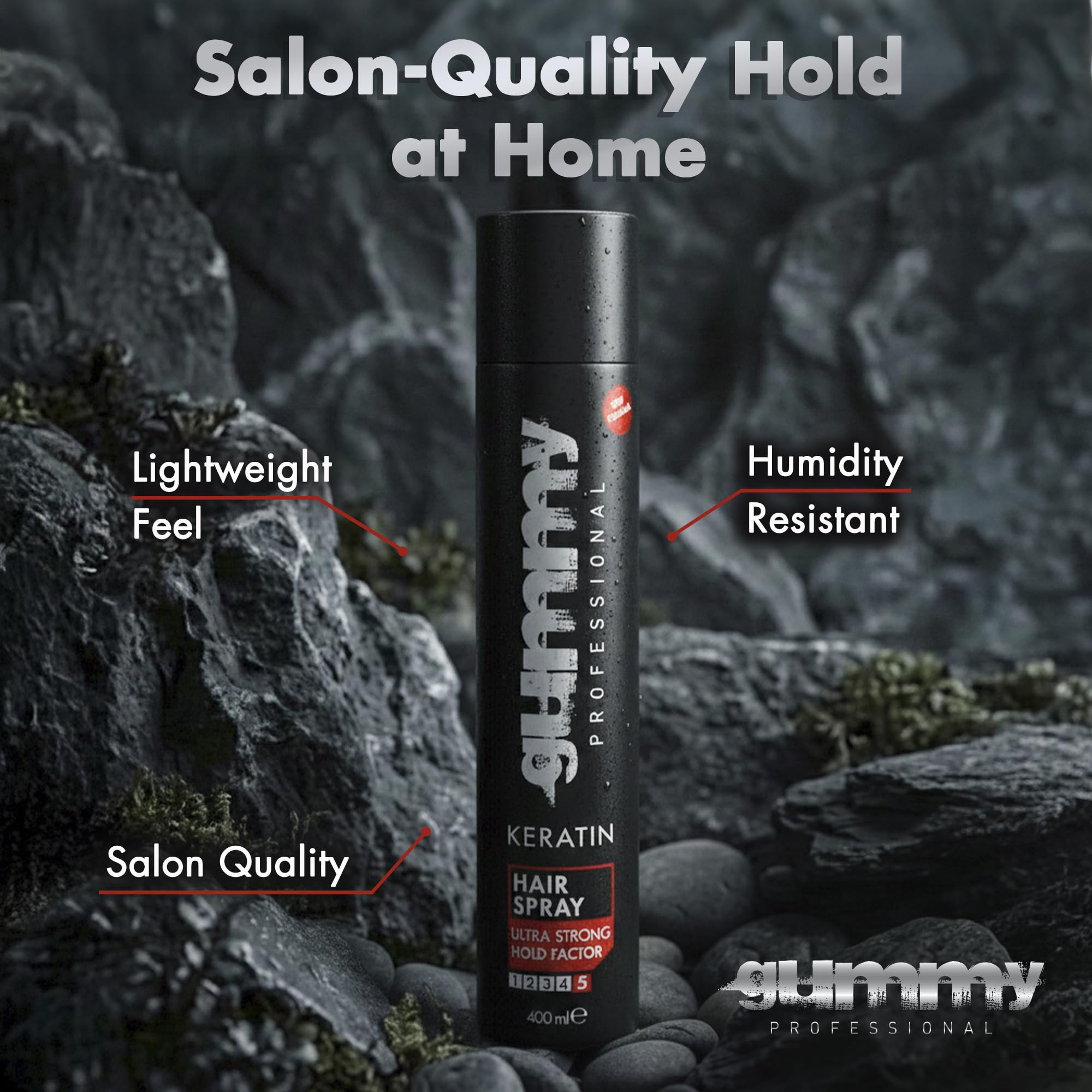 Gummy Professional Brushable Keratine – formule légère, démêlage facile et brushing.