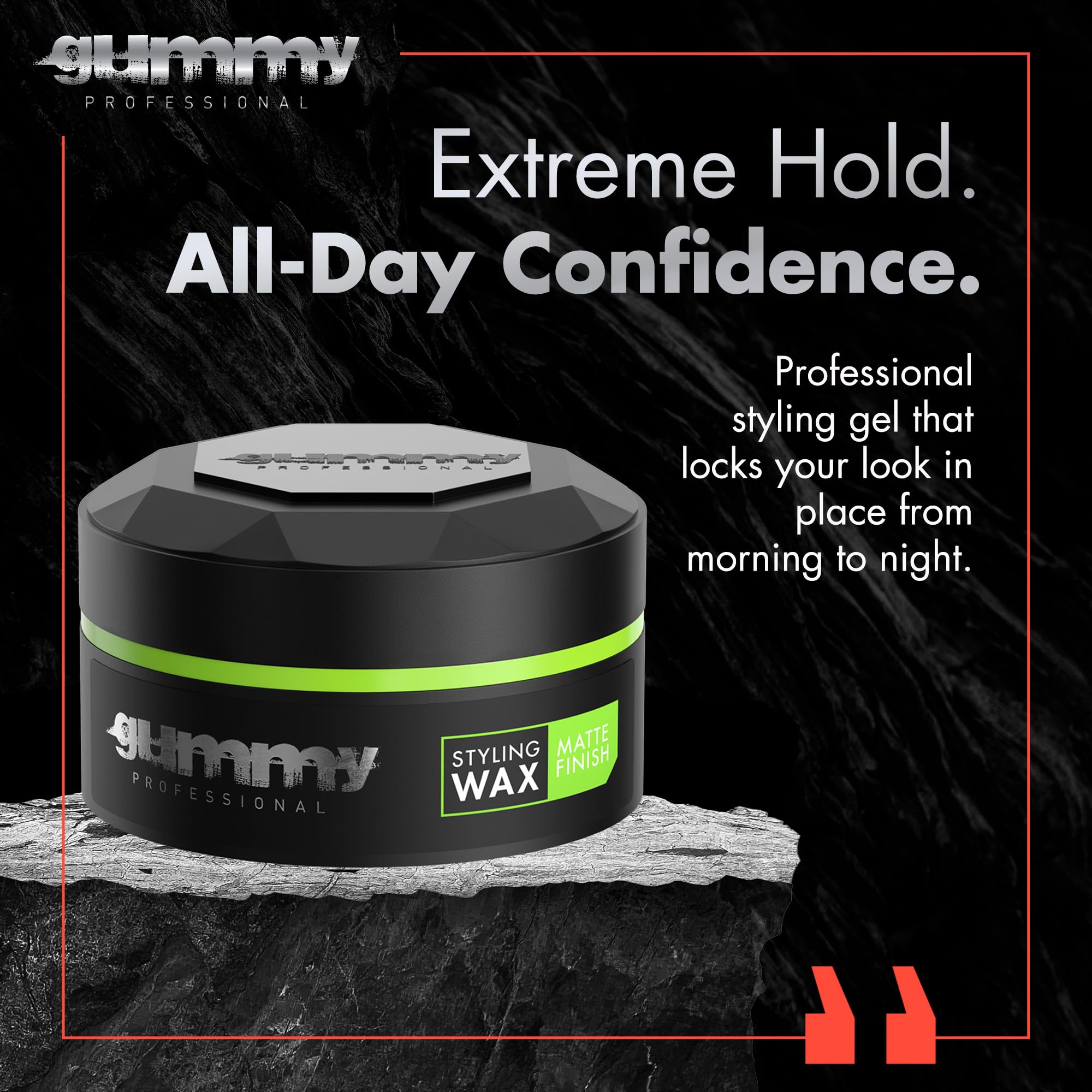 Gummy Professional mains-modelage-cire-cheveux : contrôle flexible pour tous les looks.