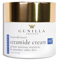 Gunilla Of Sweden Ceramide Cream A17 dans un pot-verre, hydratation durable et confort.