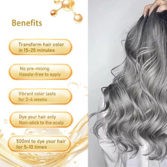 GURKOOYD Silver Gray Hair Dye Shampoo being applied for even color coverage.