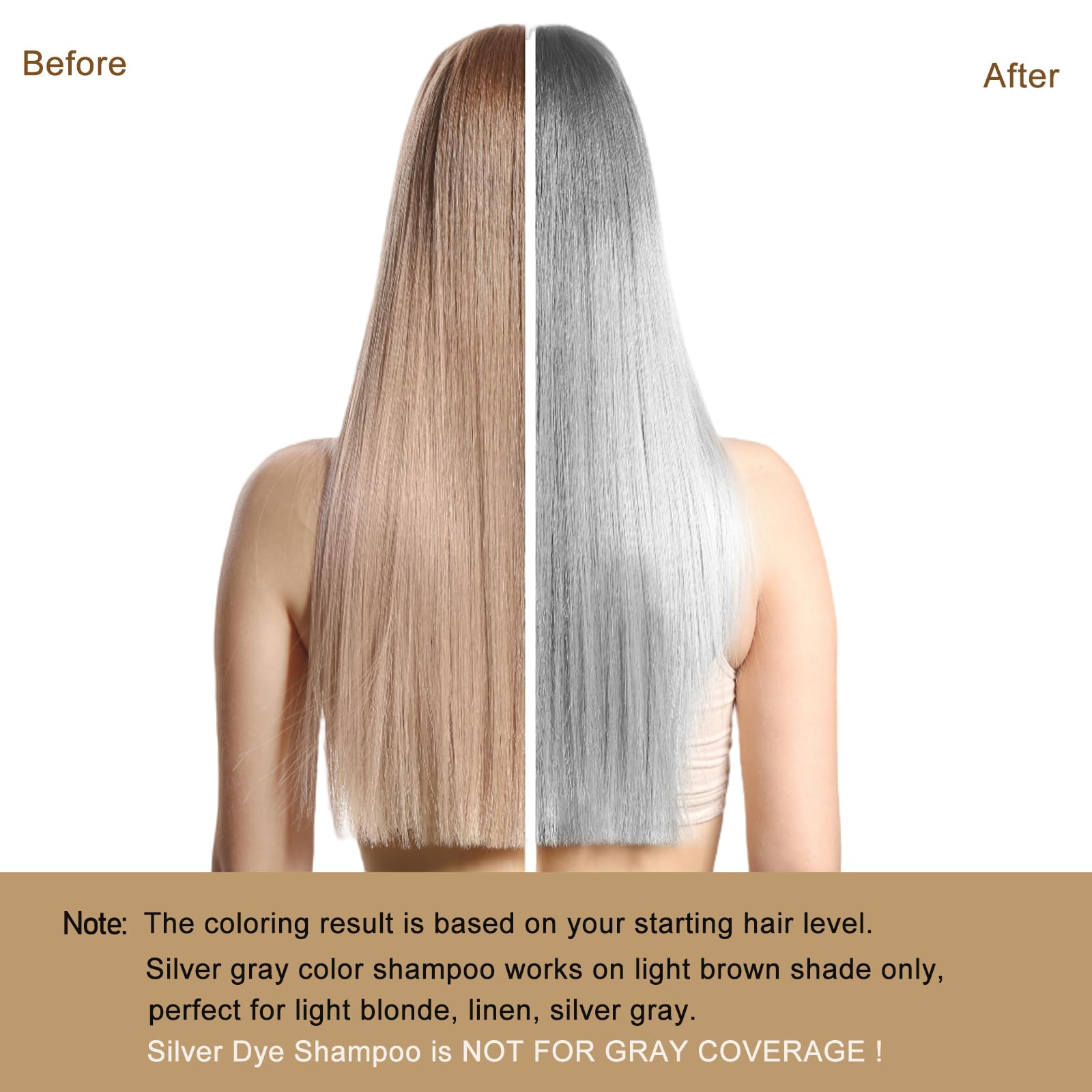 GURKOOYD Silver Gray Hair Dye Shampoo lather spread evenly across strands.