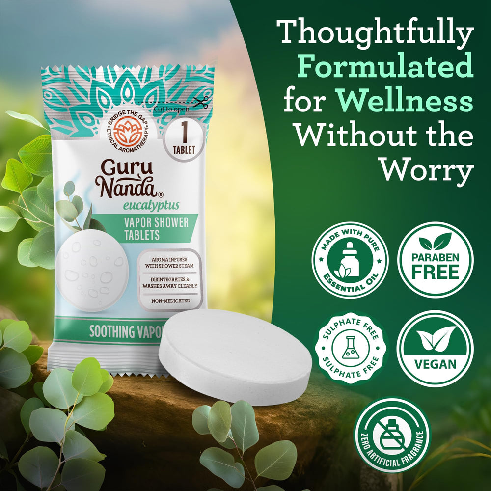 GuruNanda tablettes douche eucalyptus menthol: cadeau parfait pour offrir.