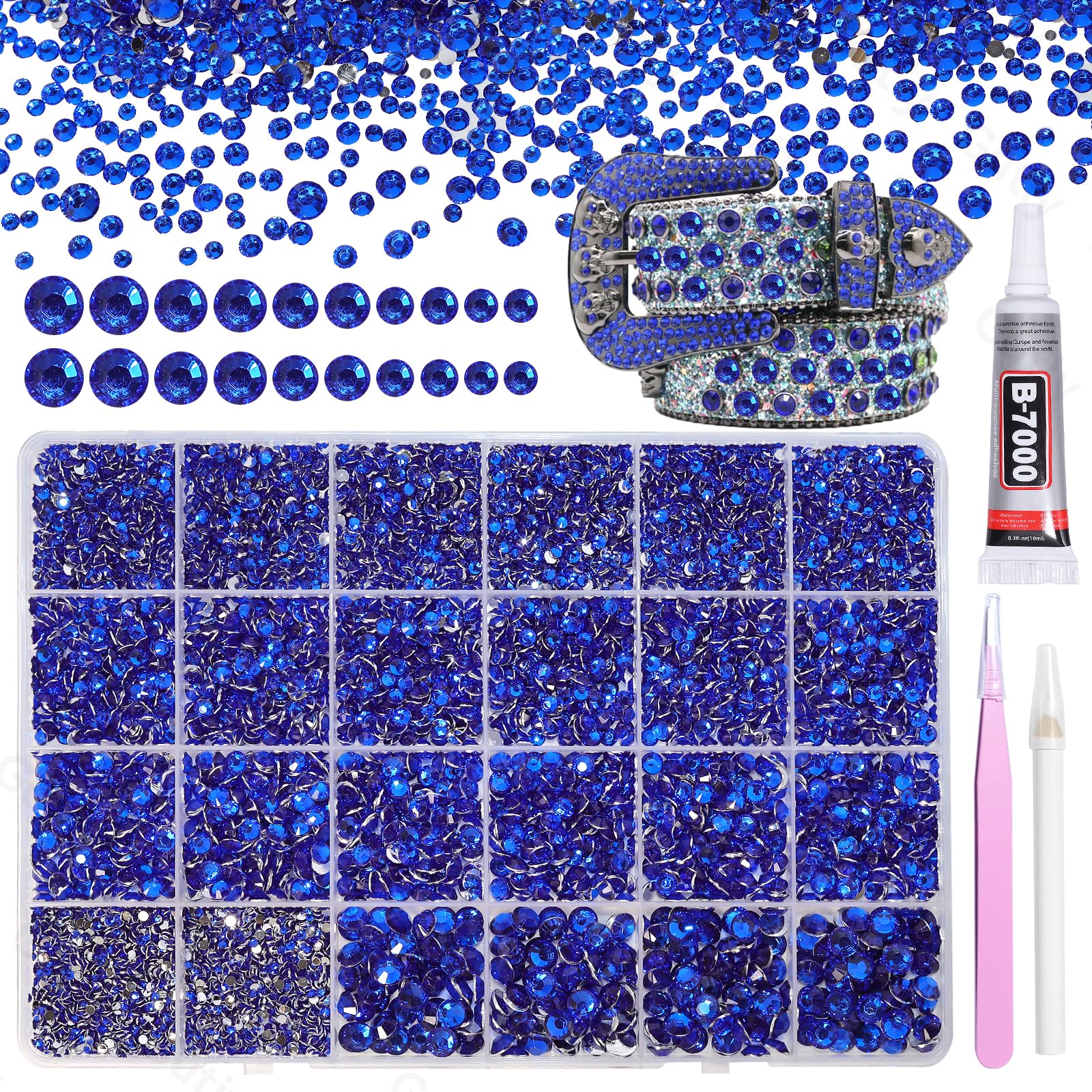 Gutiy kit diamants résine bleu marine prêt à décorer vêtements et accessoires