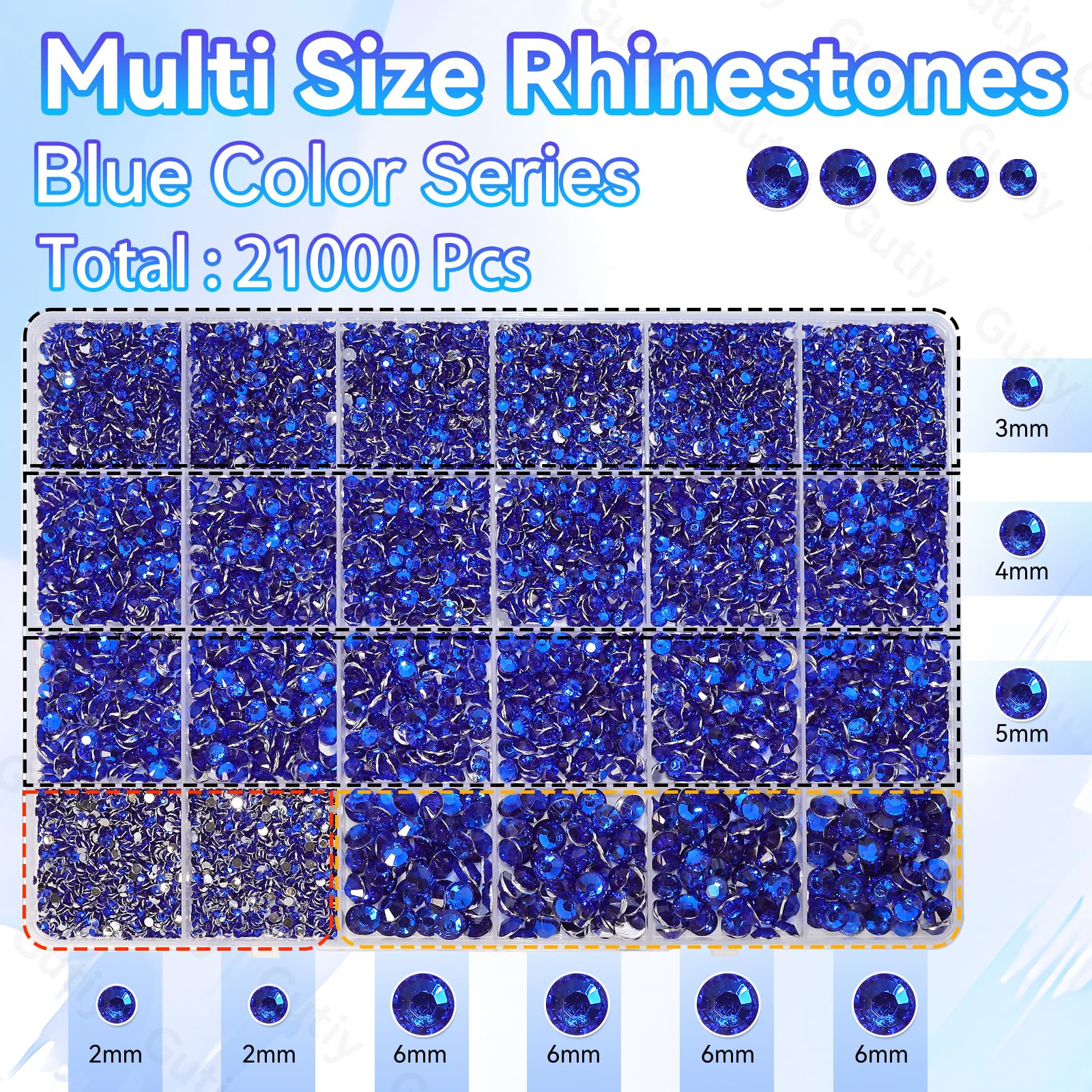 Gutiy pierres résine bleu marine tailles mixtes pour designs personnalisés