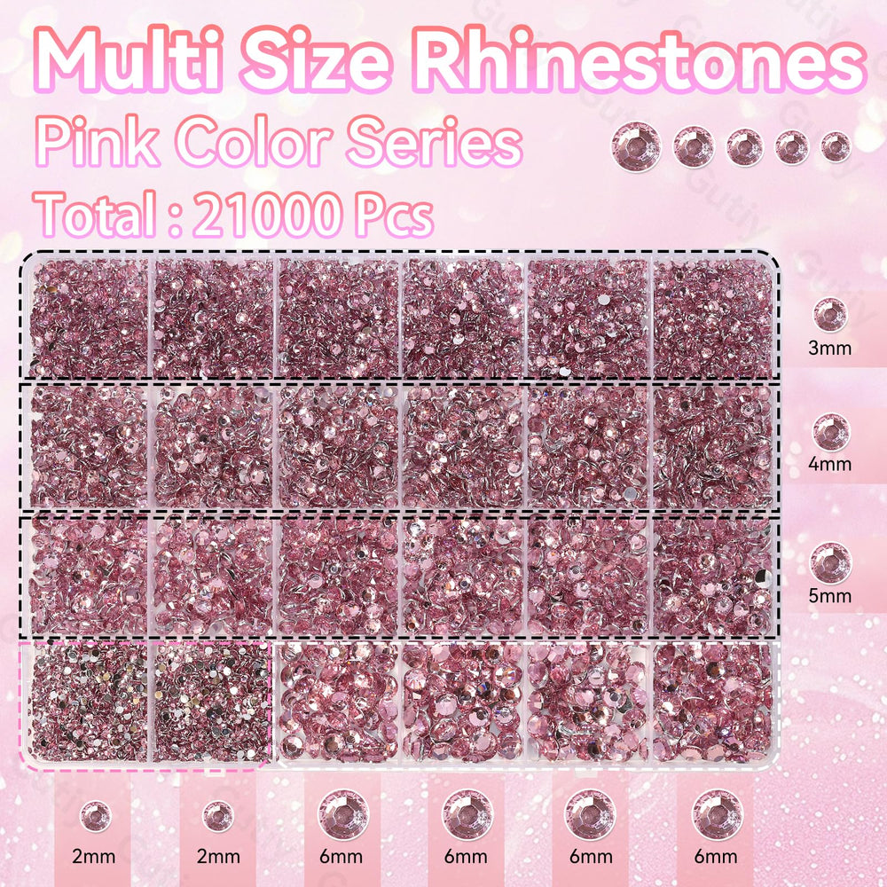 Gutiy pierres roses 2mm, petites gemmes pour détails précis sur bijoux et ongles.