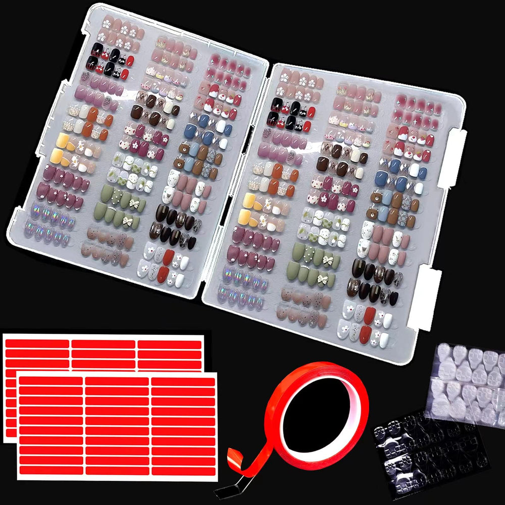Boîte de rangement transparente GUXACU pour ongles, accès rapide et organisation claire.