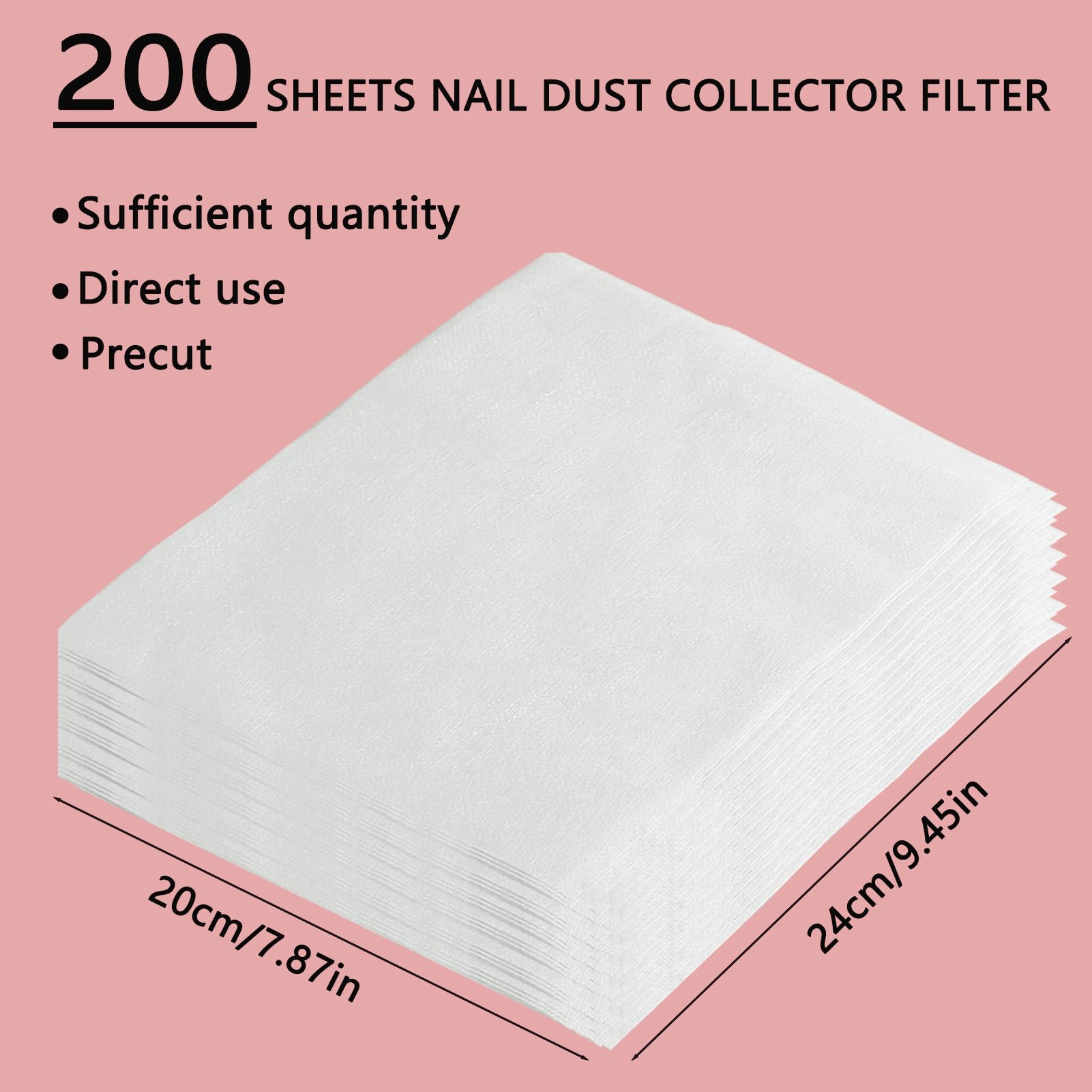 GUXACU papier-filtre-ongles-19x24-cm: taille idéale pour divers collecteurs.