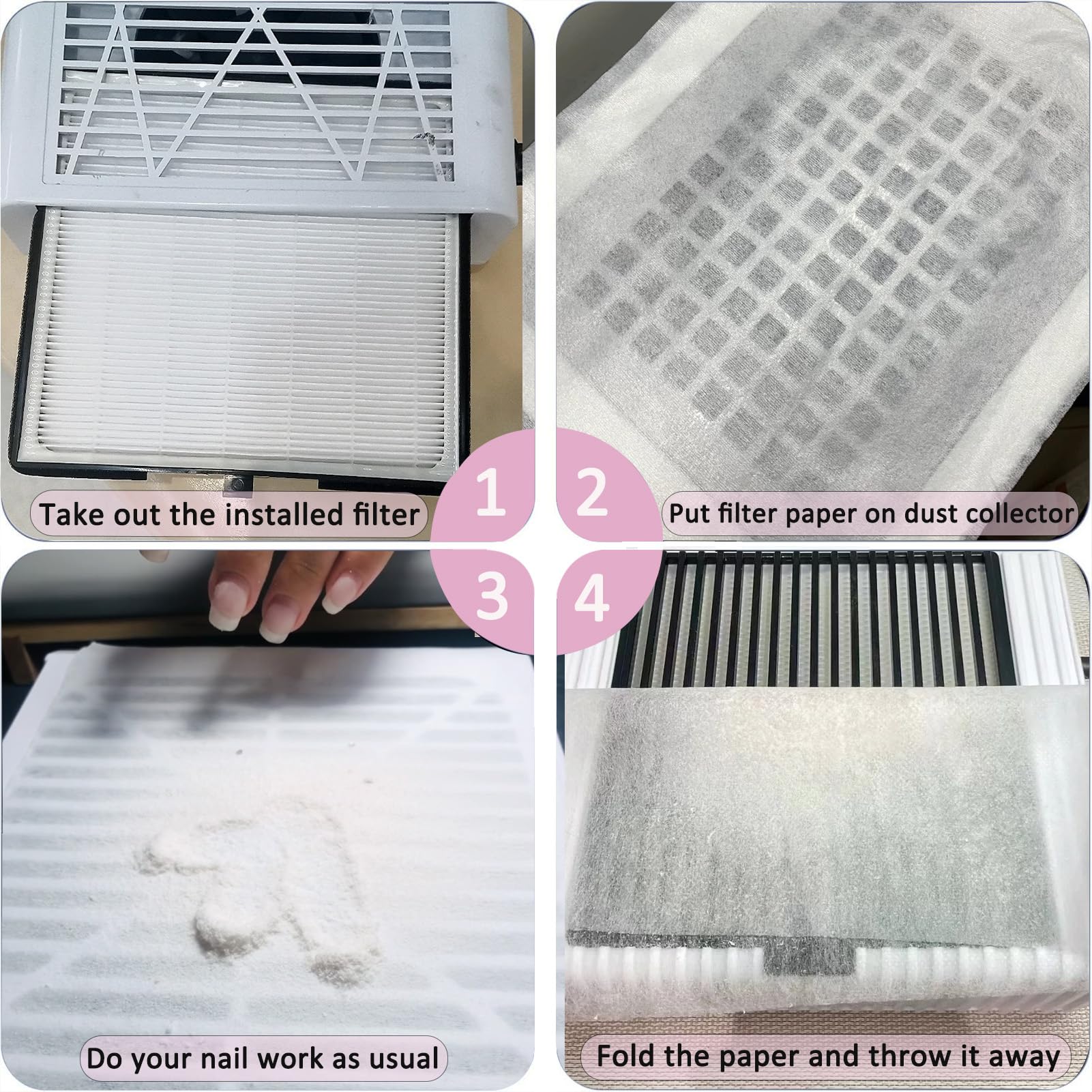 GUXACU propreté-salon-ongles: filtre pratique pour maintenir un espace propre.