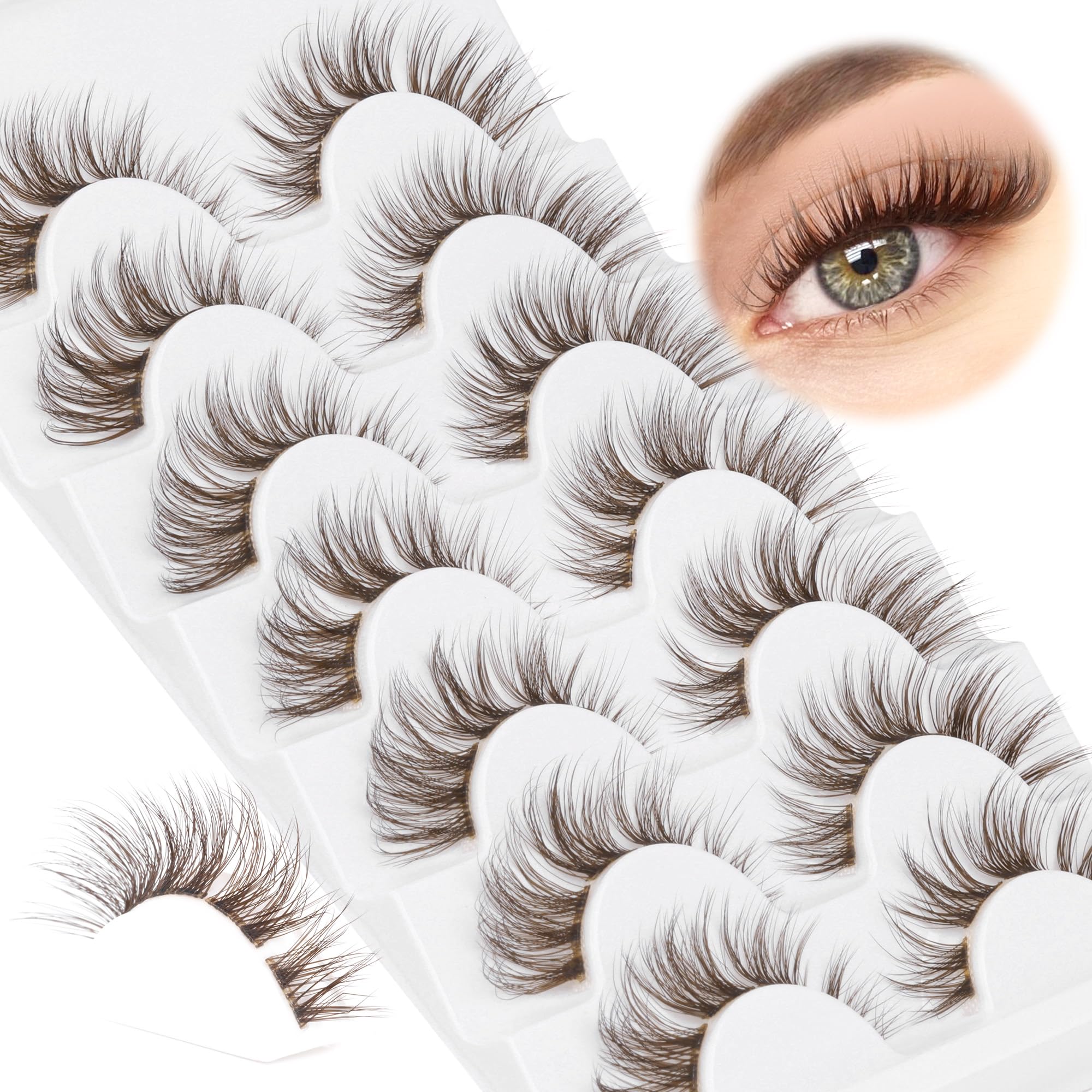 GVEFETIEE: cils brun pour une allure chic en journée comme en soirée.