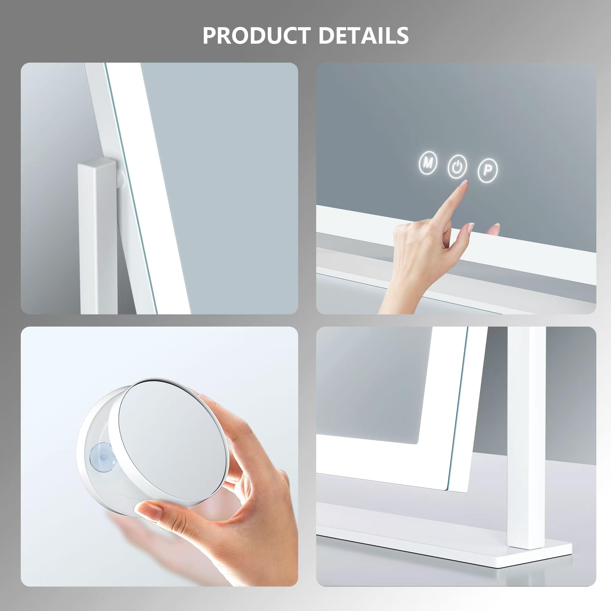 Grand miroir Gvnkvn 17,3 x 13 pouces pour une vue complète