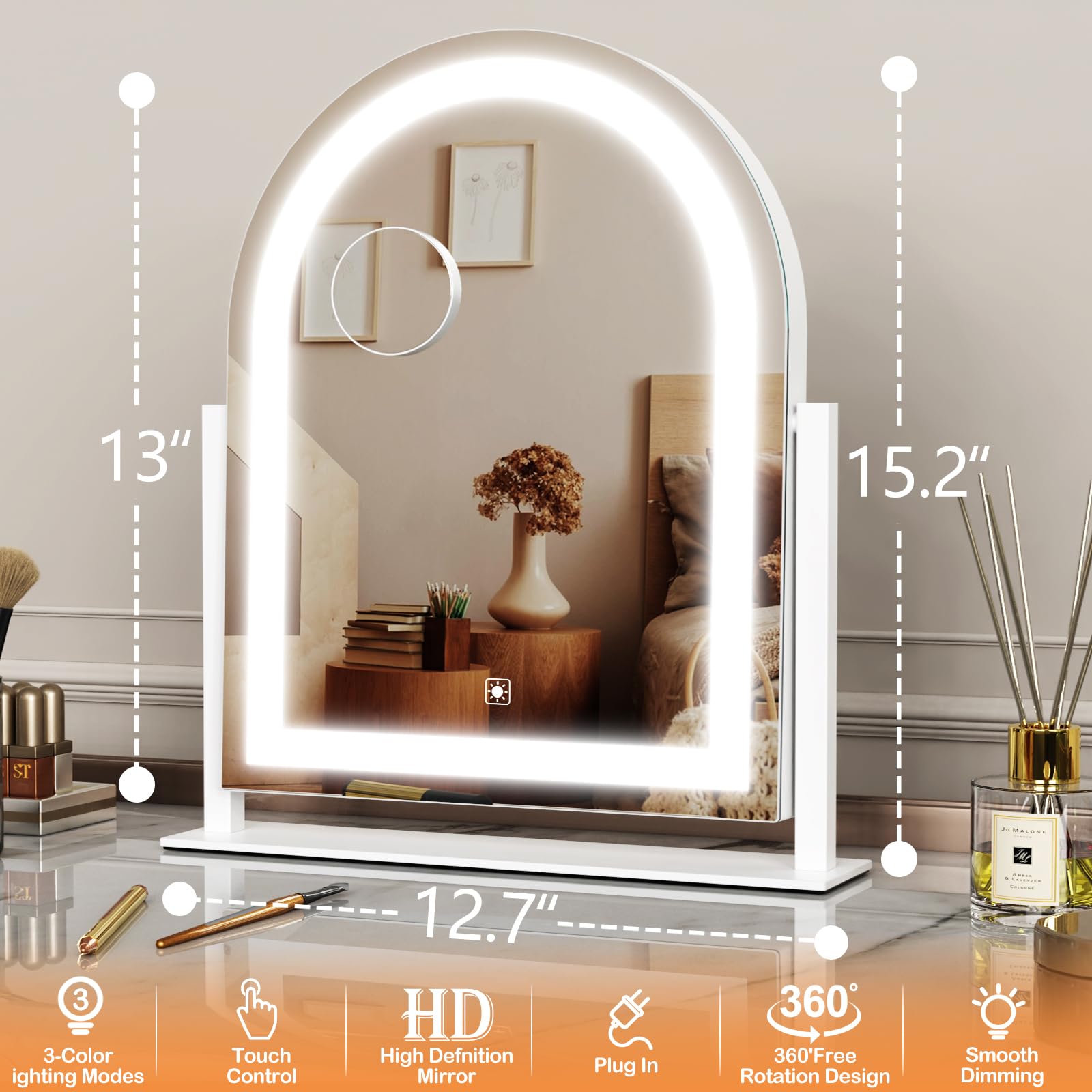 Loupe démontable 10x pour les détails fins.