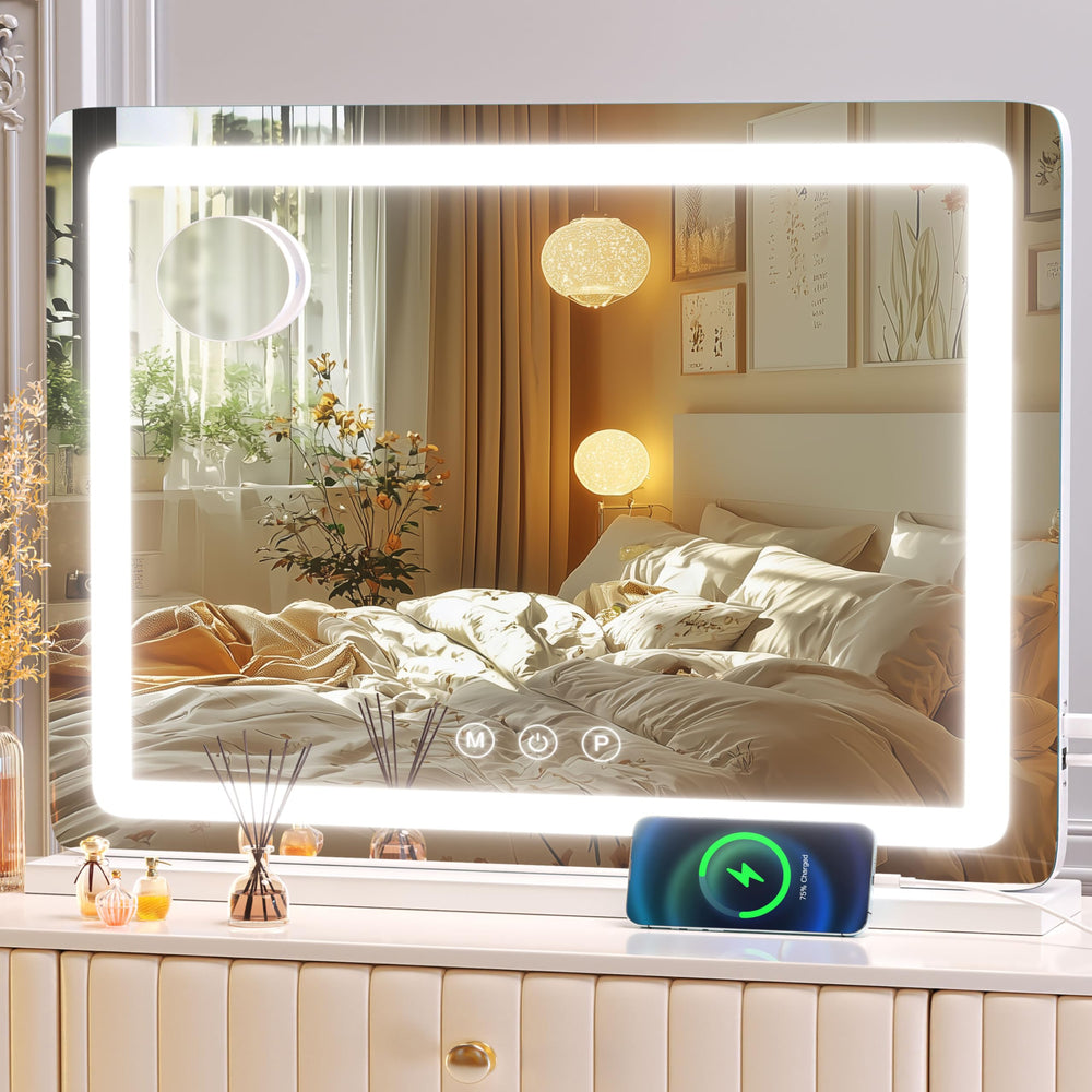 Gvnkvn Miroir maquillage 24x19 avec éclairage LED pour un rendu clair et précis