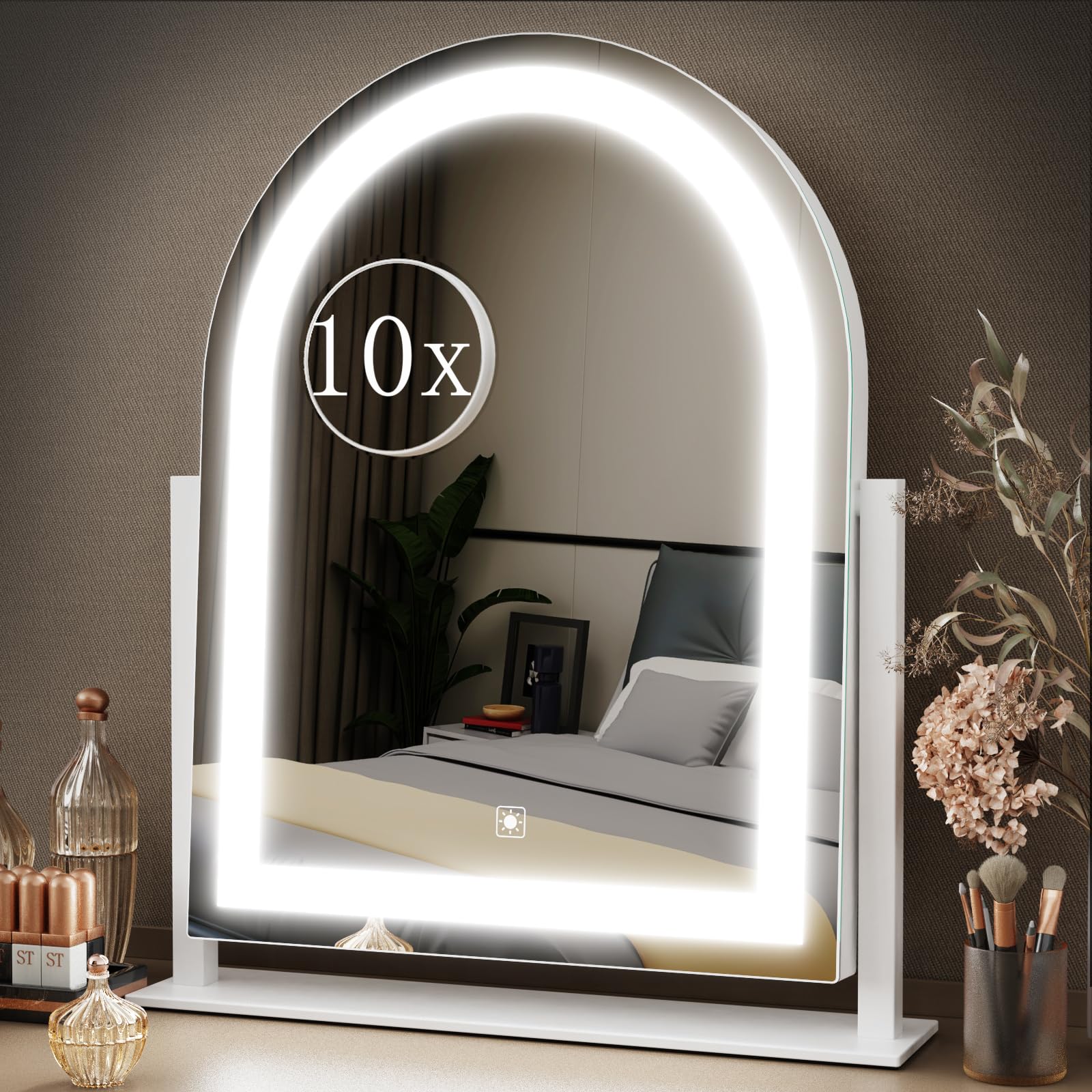 Miroir Gvnkvn avec éclairage intégré pour un maquillage précis.