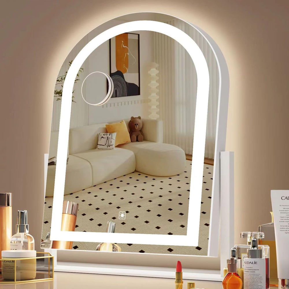 Miroir Gvnkvn maquillage courbe avec éclairage DEL pour un rendu précis.
