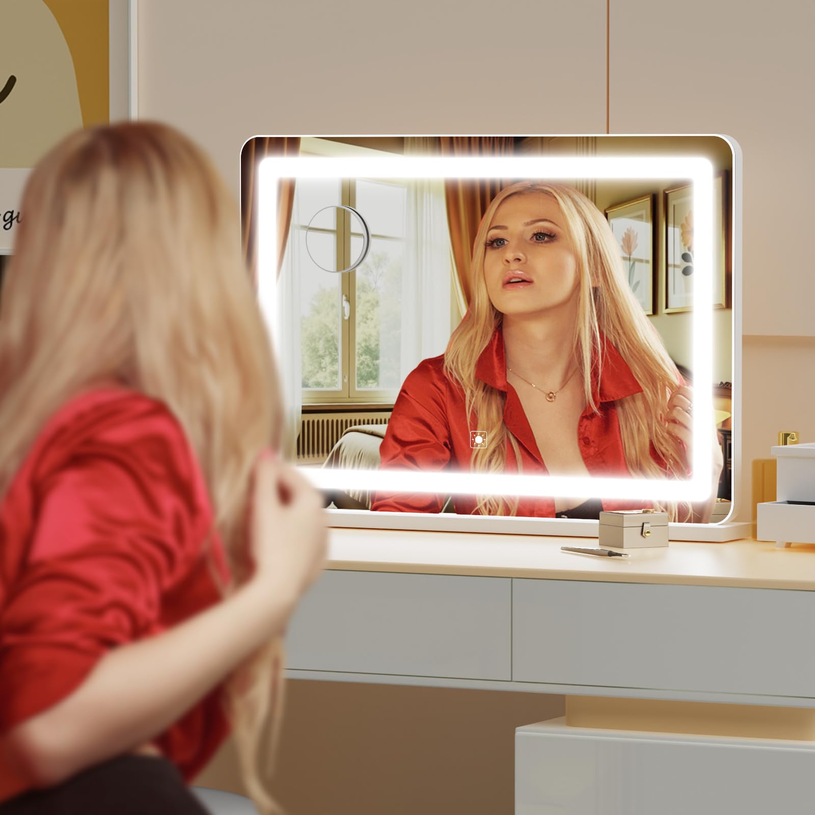 Gvnkvn Miroir tactile avec réglage de luminosité 30% à 100%