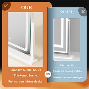 Miroir Gvnkvn Vanité cadre en aluminium solide pour la durabilité.