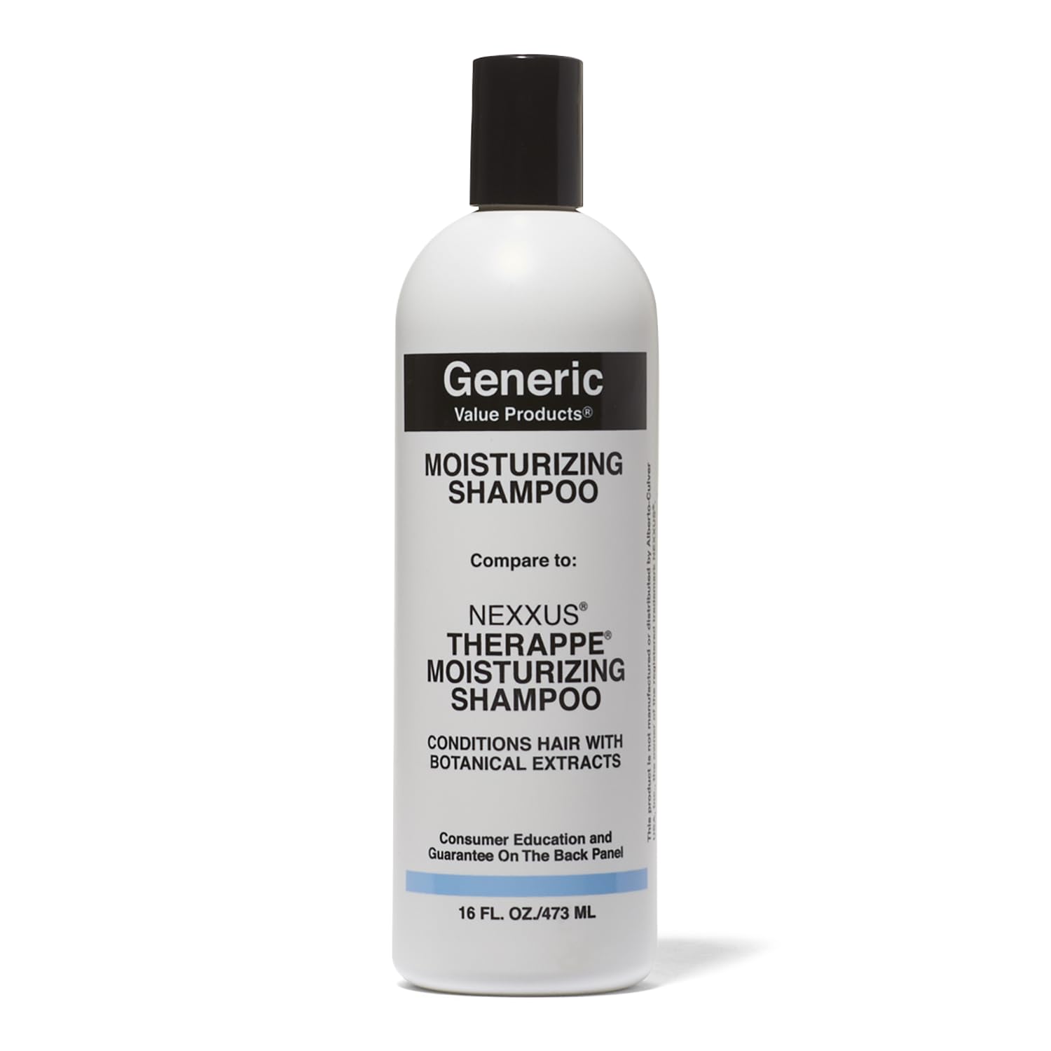 Shampooing GVP, bouteille hydratante, cheveux nourris et faciles à coiffer.