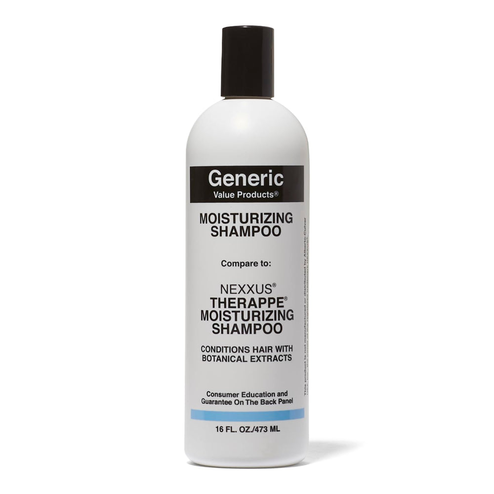 Shampooing GVP, bouteille hydratante, cheveux nourris et faciles à coiffer.