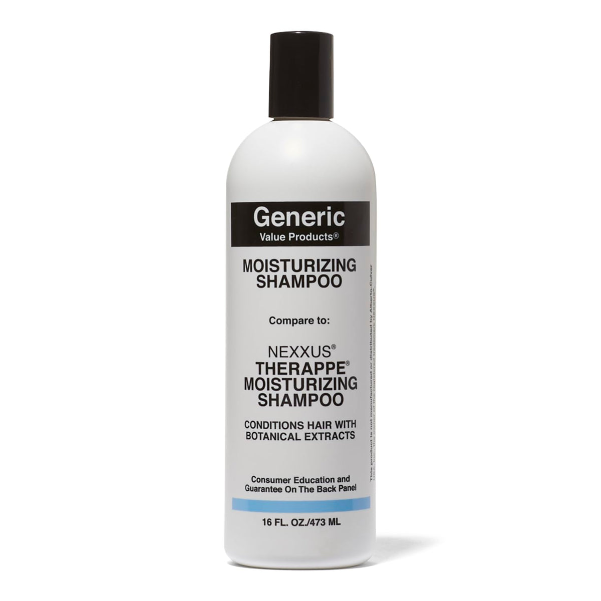 Shampooing GVP, bouteille hydratante, cheveux nourris et faciles à coiffer.