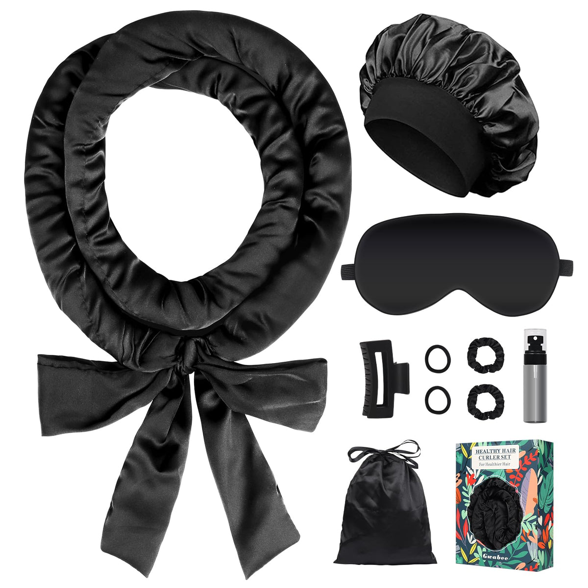 Gwabee bandeau coiffant satin sans chaleur pour des boucles naturelles sans effort.