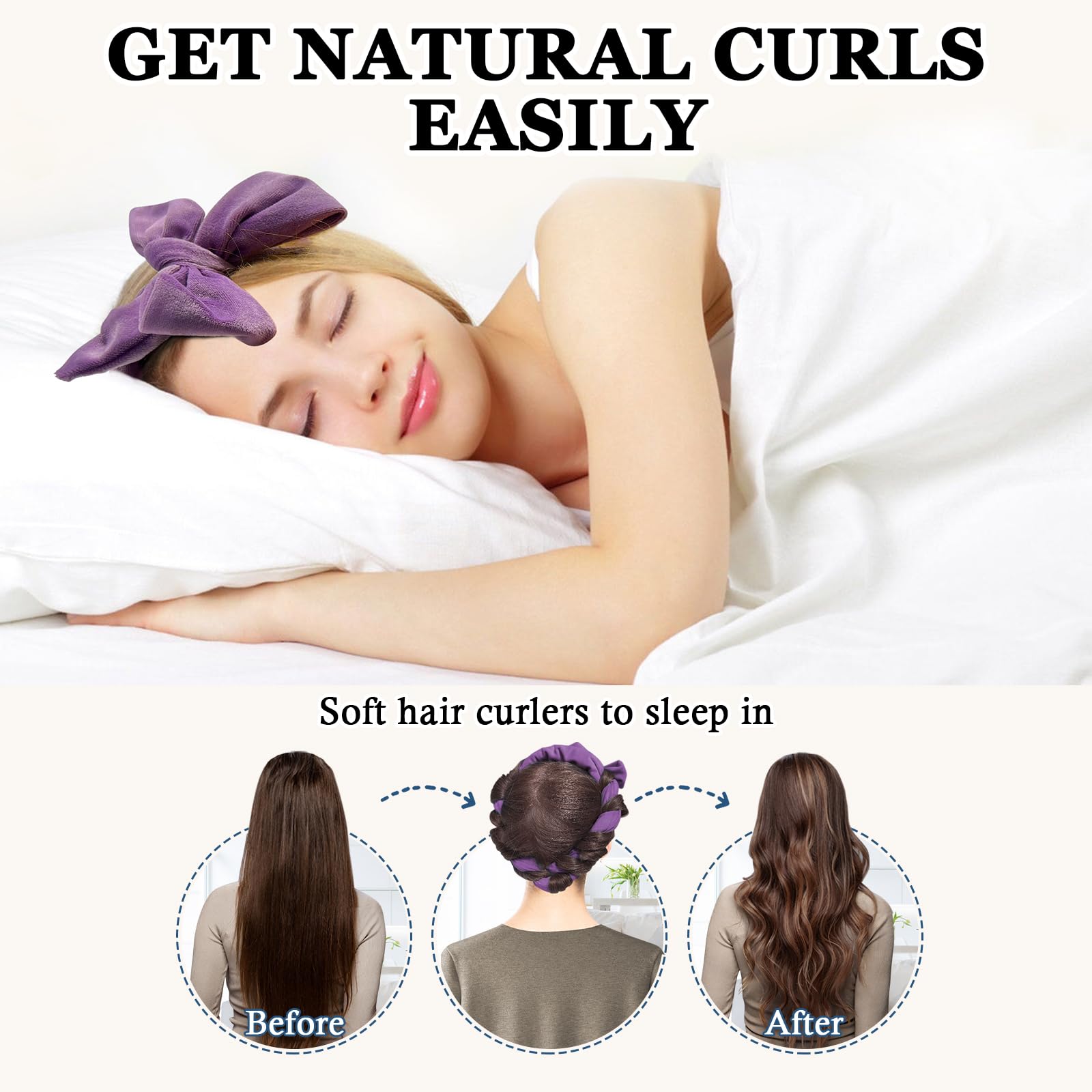 Gwabee bandeau sans chaleur longue longueur 70 pouces pour cheveux longs