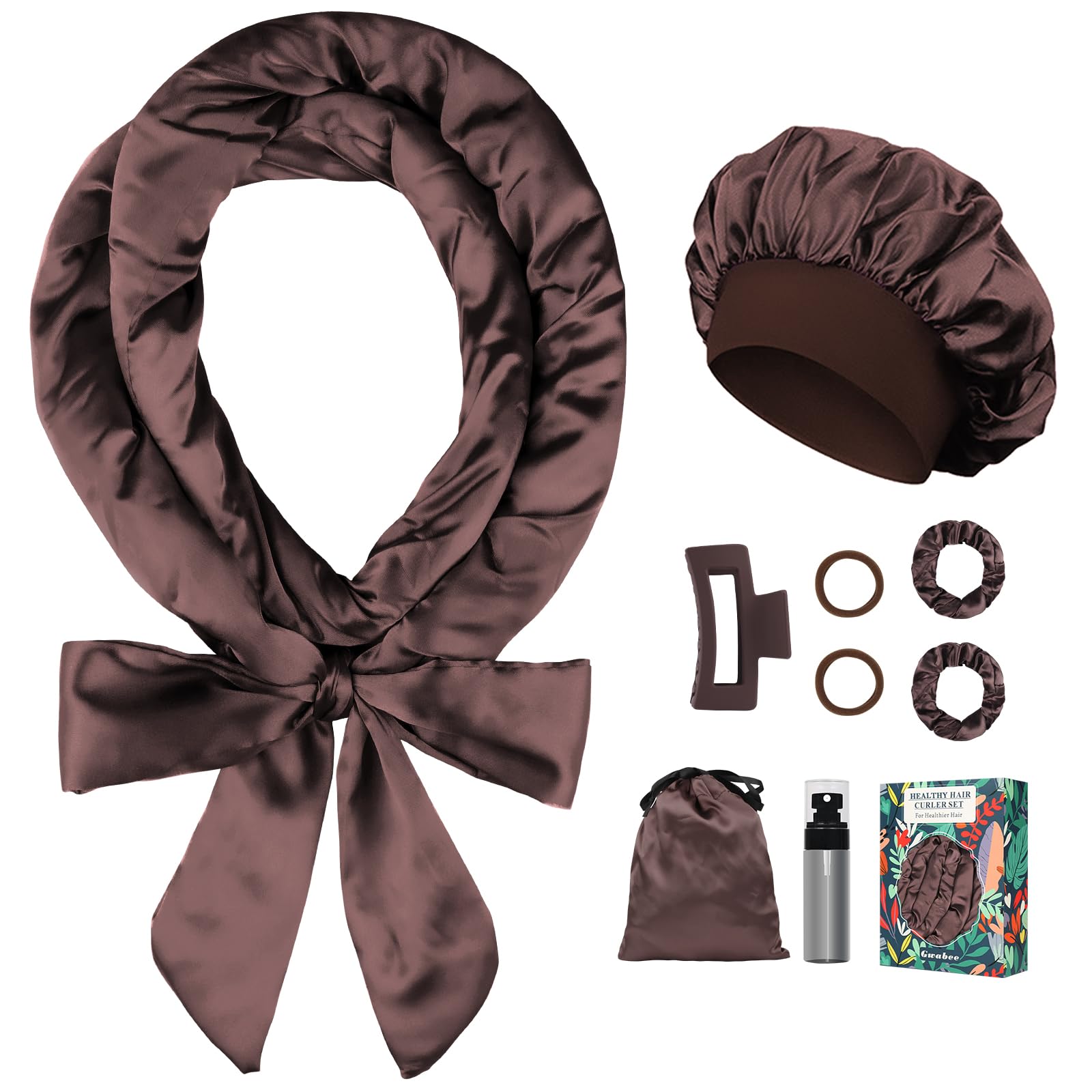 Gwabee bandeau satin 70 pouces pour des ondulations sans chaleur