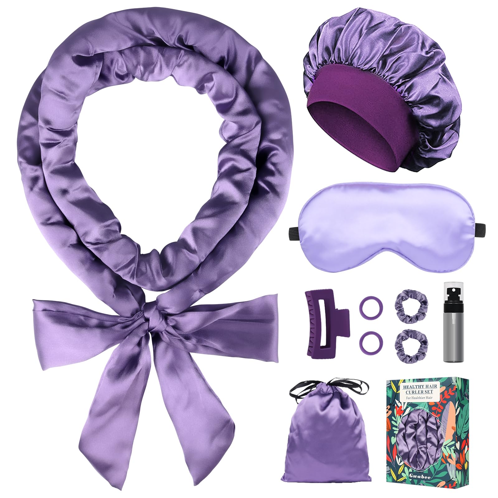 Gwabee bandeau satin sans chaleur 70 pouces, vagues naturelles au réveil