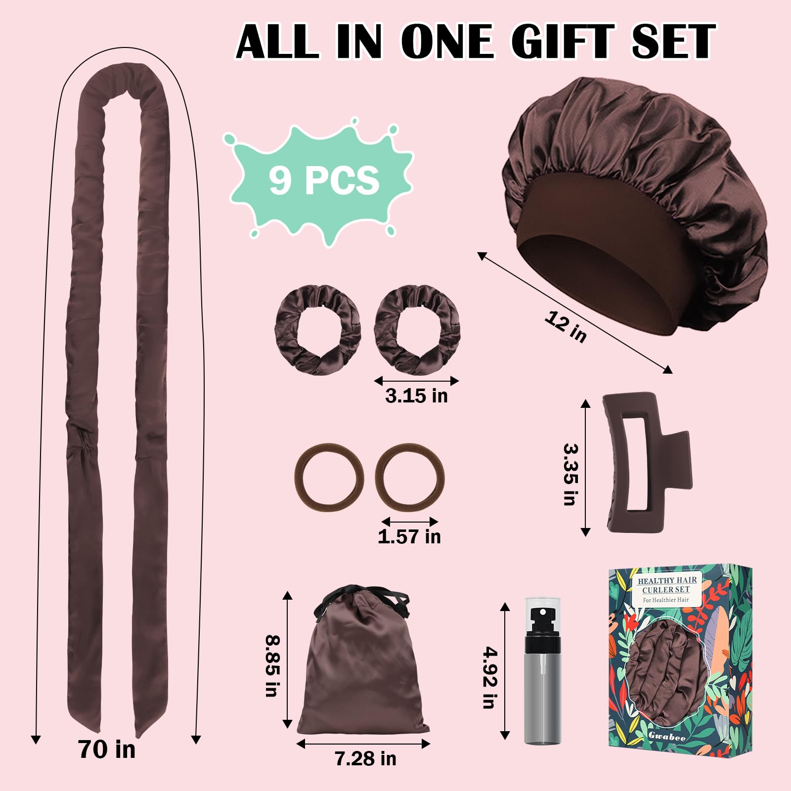 Gwabee bandes cheveux satin pour maintenir les boucles sans chaleur