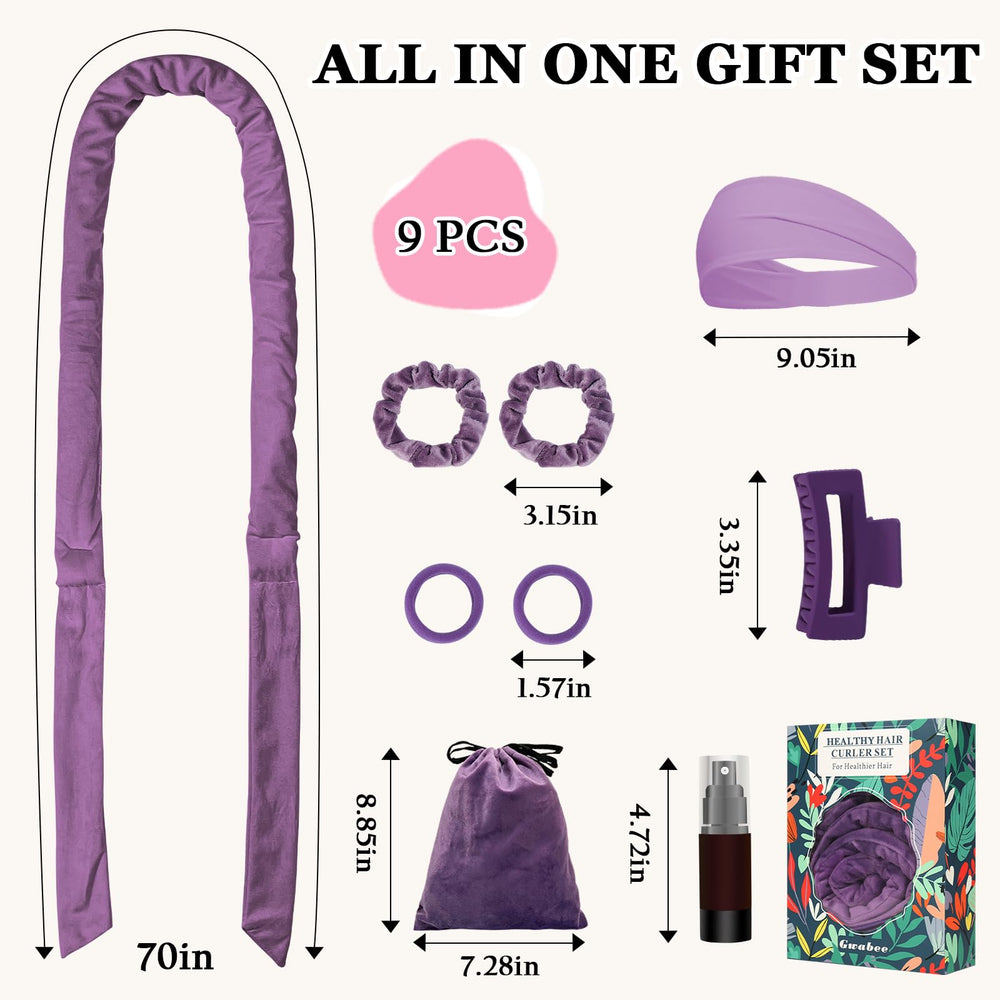 Gwabee coffret cadeau boucles sans chaleur avec accessoires pratiques