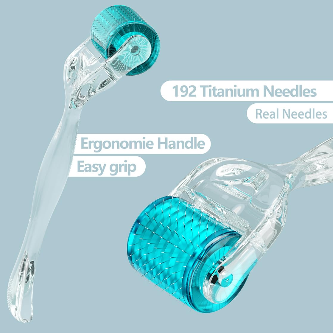 Rouleau GXBRSY Titane 192 aiguilles pour visage, pratique à utiliser chez soi.