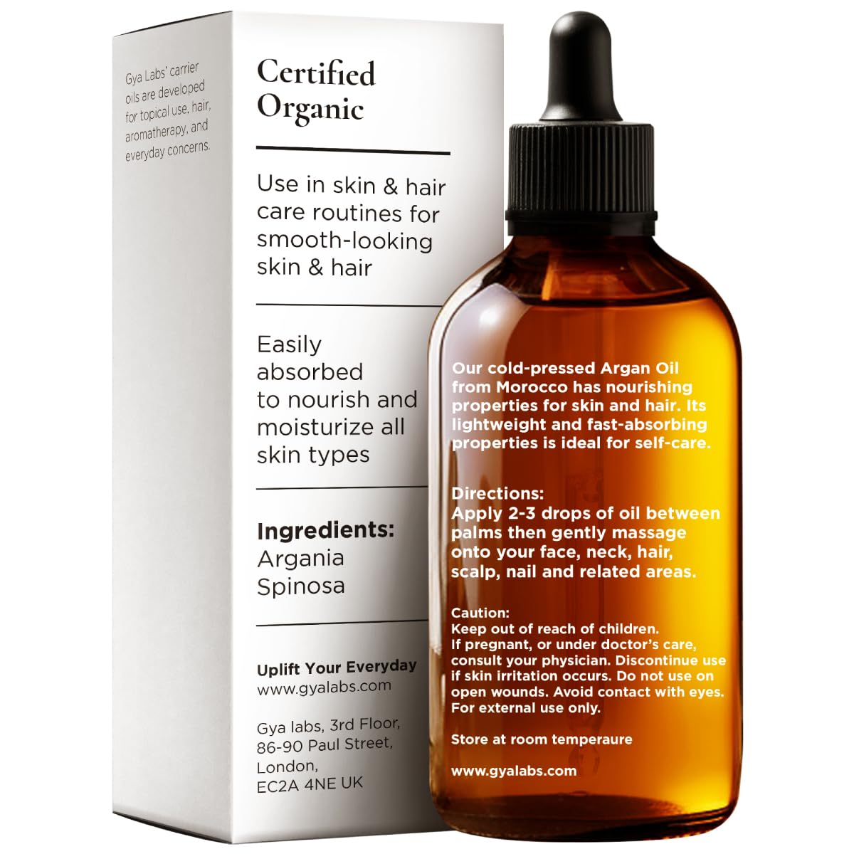 Gya Labs huile d'argan prête comme masque sans rinçage pour cheveux.