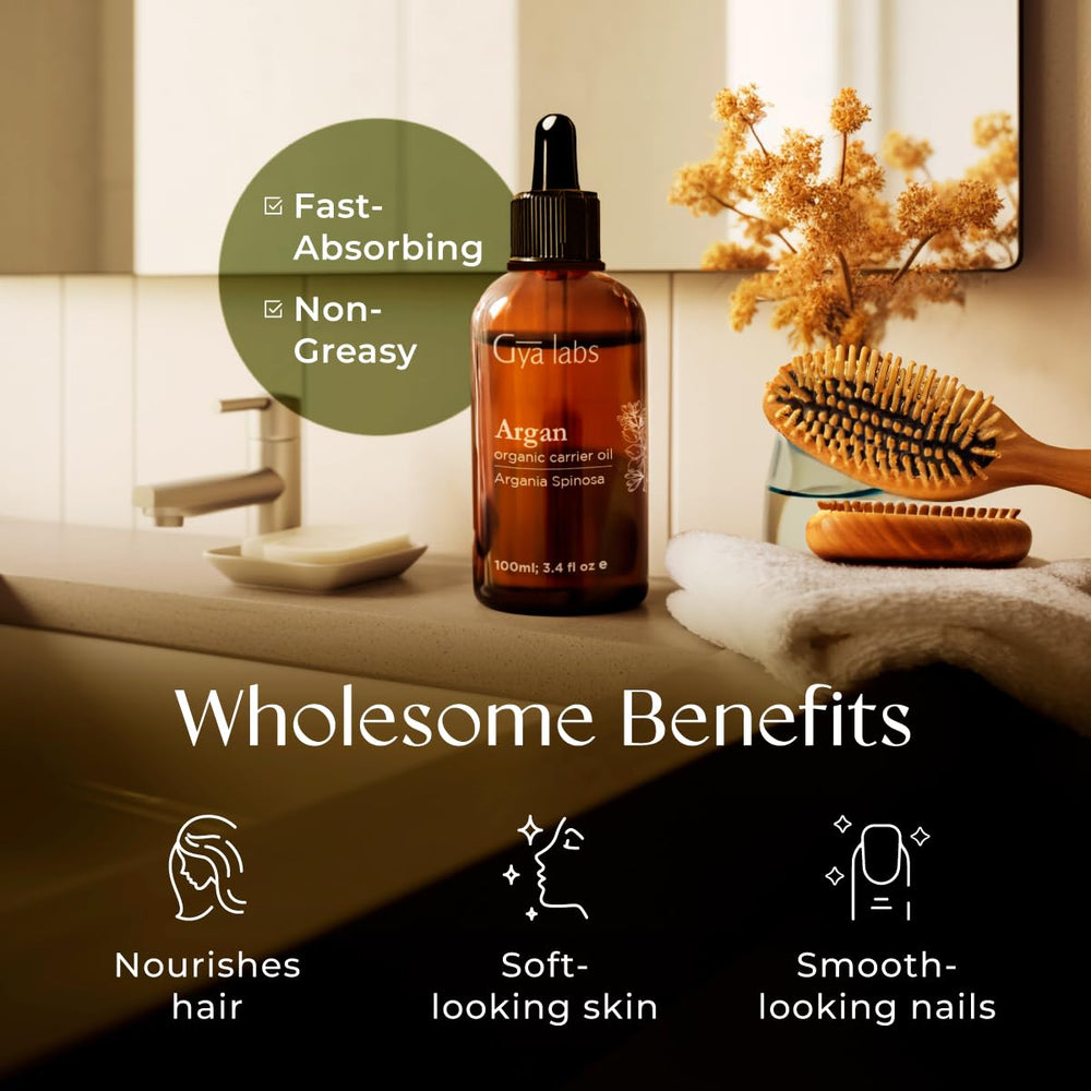 Gya Labs huile d'argan pour spray capillaire nourrissant.