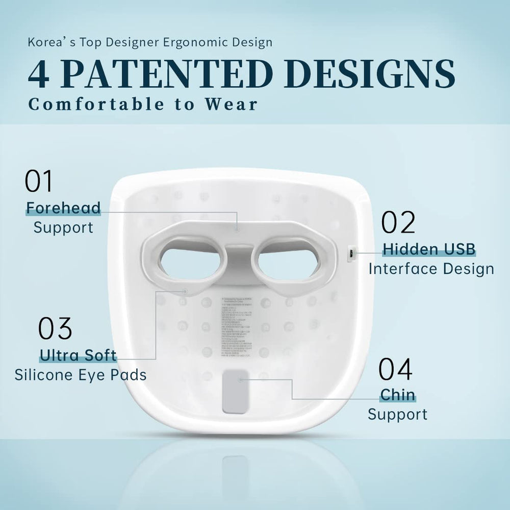 GYH masque LED 8 couleurs, support silicone oculaire breveté pour une utilisation sécurisée.