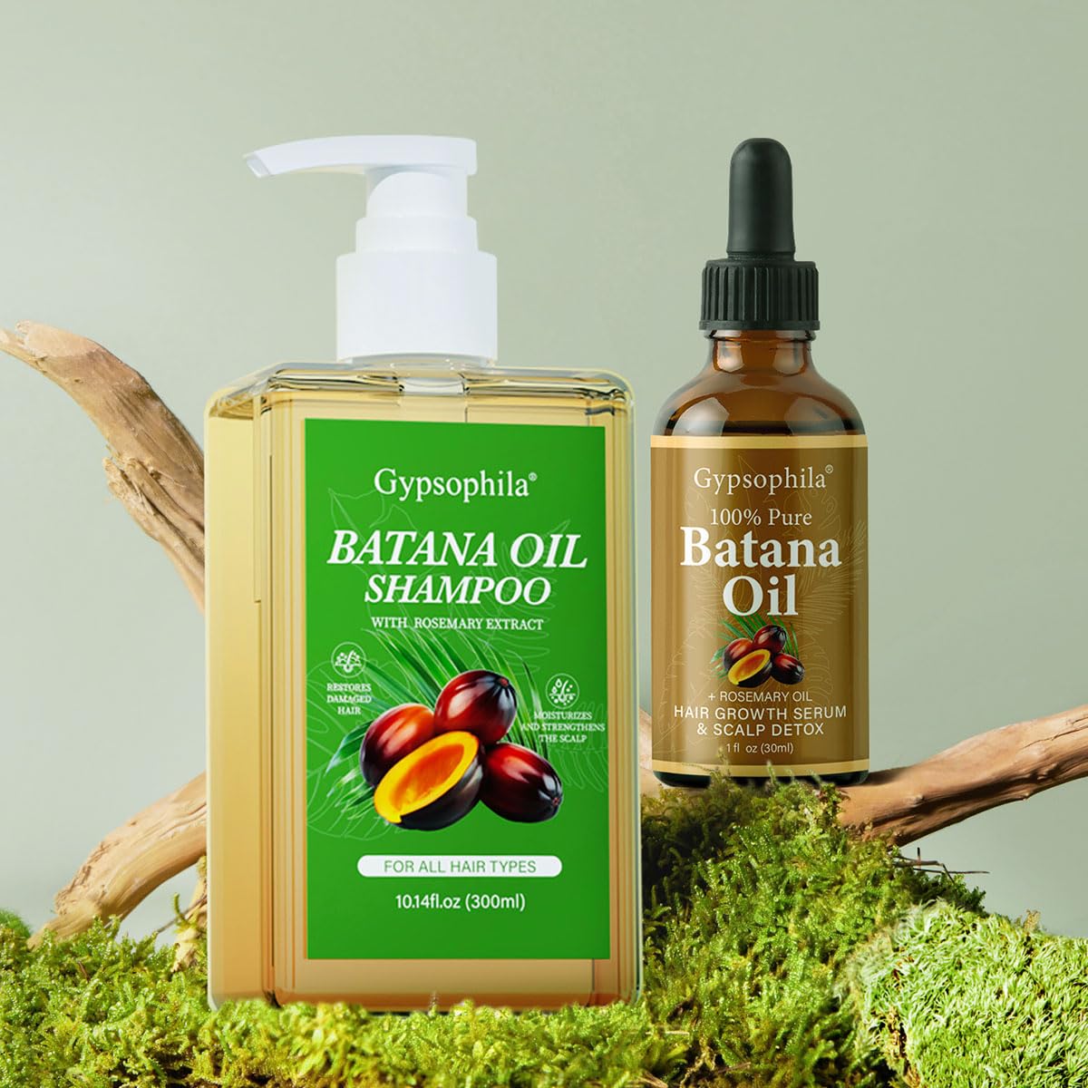 Huile Batana Gypsophila en bouteille, soin nourrissant pour les cheveux.