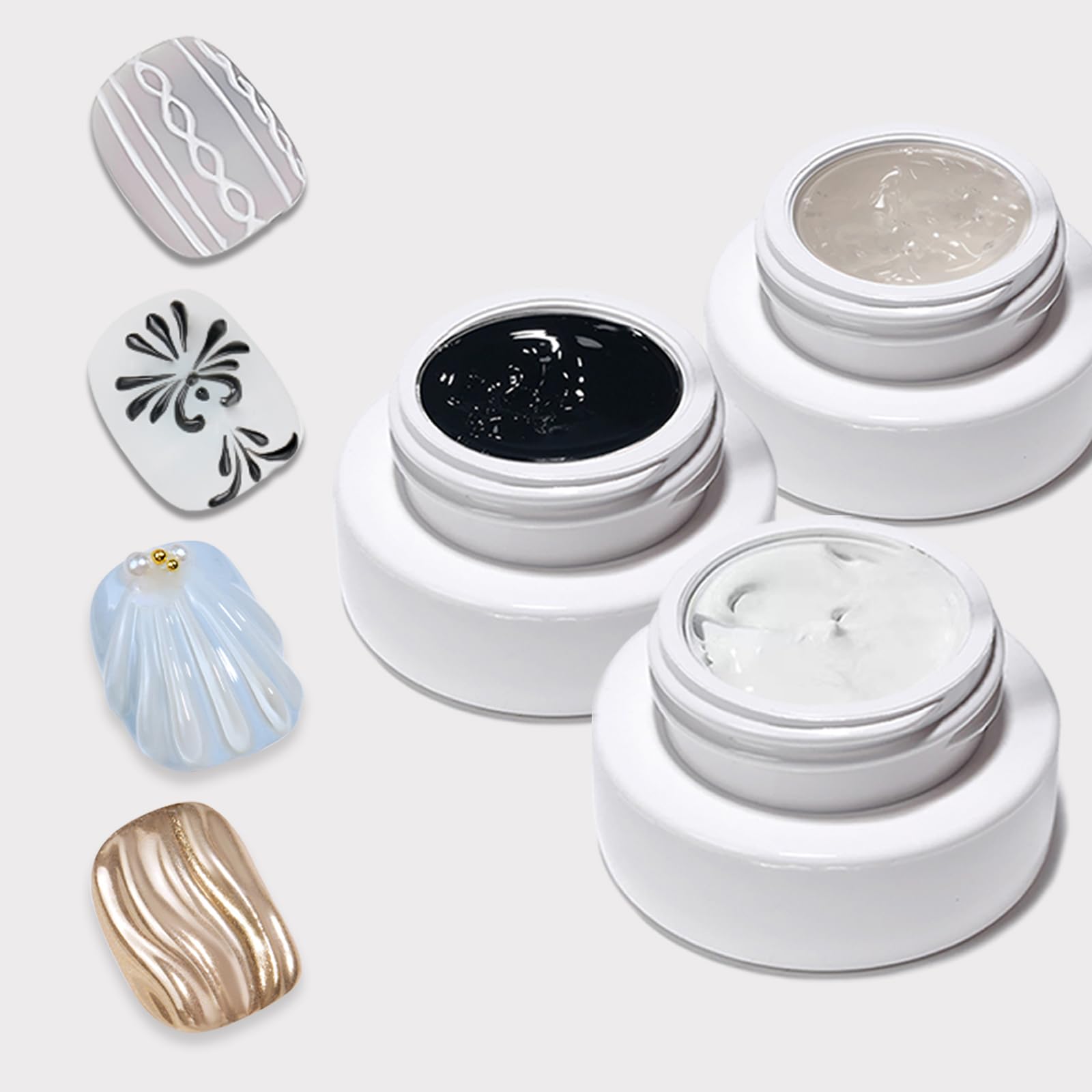 Gyraolvant gel sculptant 3D blanc pour ongles précis et durables.