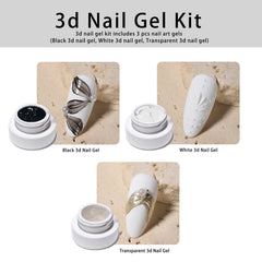 Gyraolvant gel sculptant 3D noir pour motifs 3D intenses.