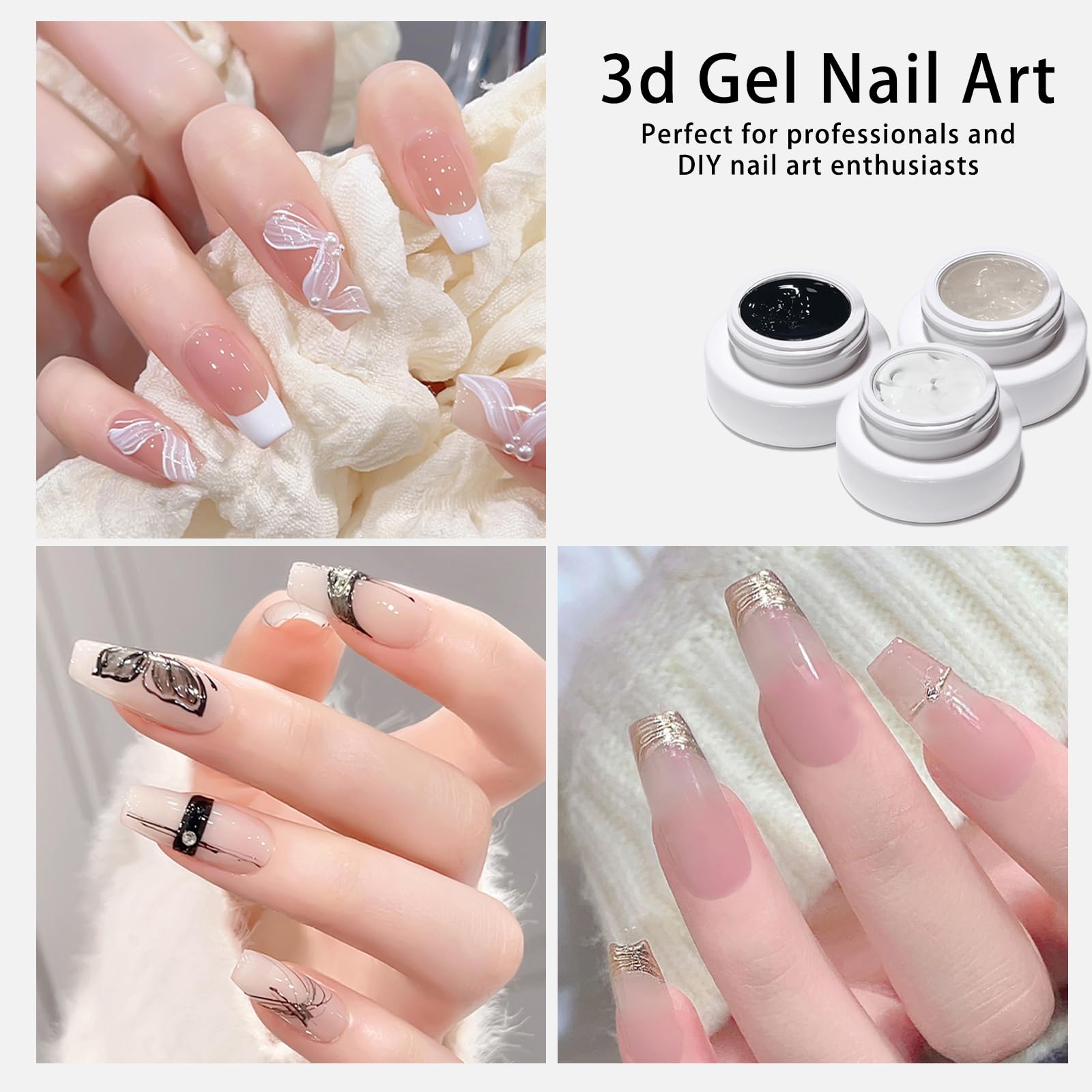 Gyraolvant gel sculptant 3D clair, base idéale et construction d'ongles.