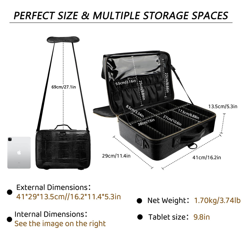 Gzcz coffret avec diviseurs amovibles pour organiser pinceaux et palettes.