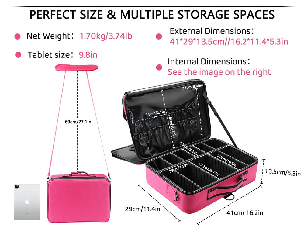 Diviseurs EVA ajustables pour organiser pinceaux et cosmétiques.