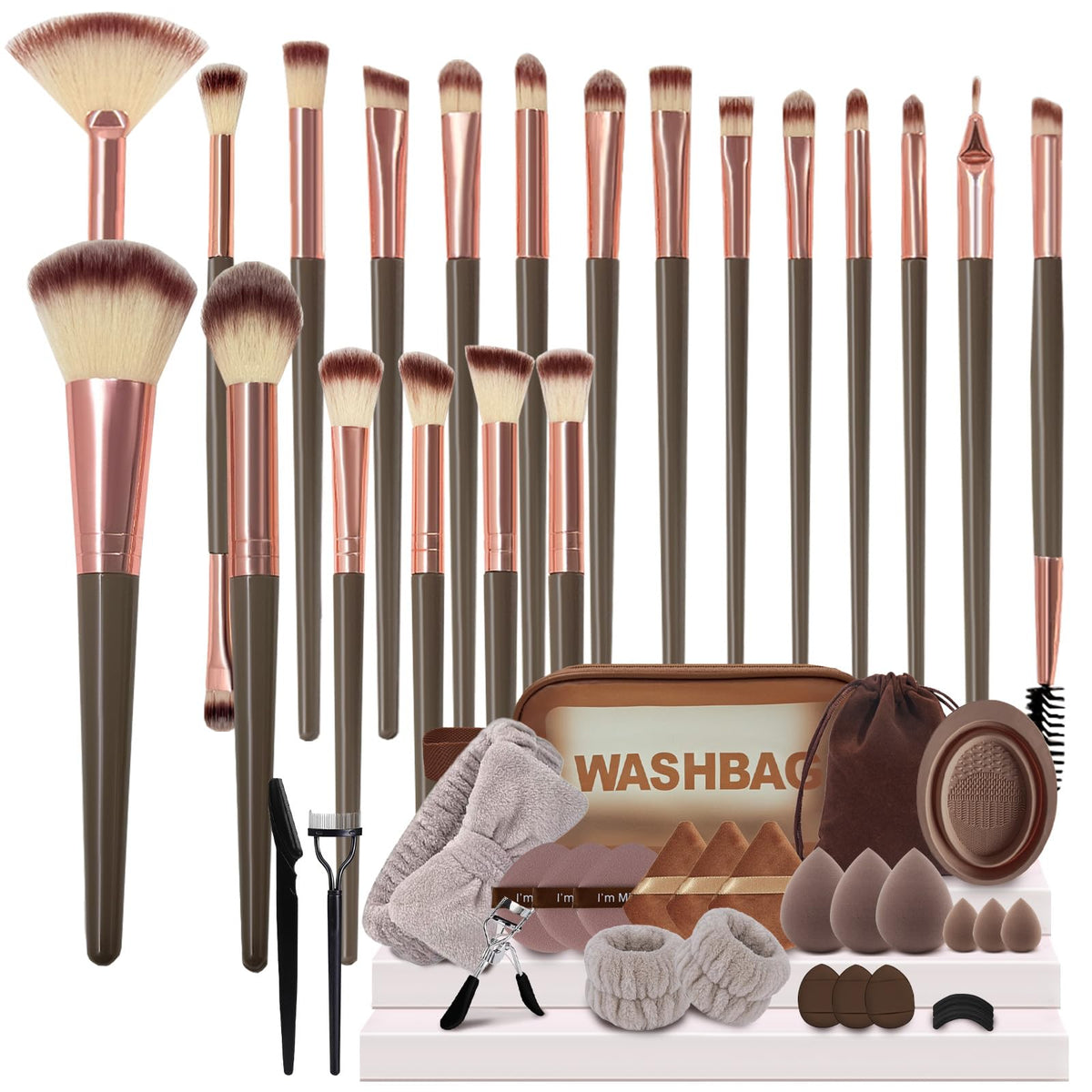GZIXBDA ensemble pinceaux maquillage 48 pièces – application précise et professionnelle