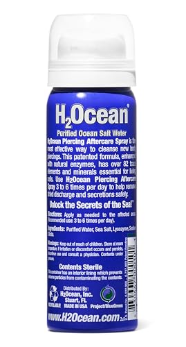H2Ocean eau de mer et minéraux, équilibre doux pour piercings.