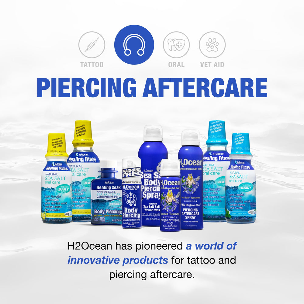 H2Ocean flacon 177 ml, format pratique pour les soins des piercings